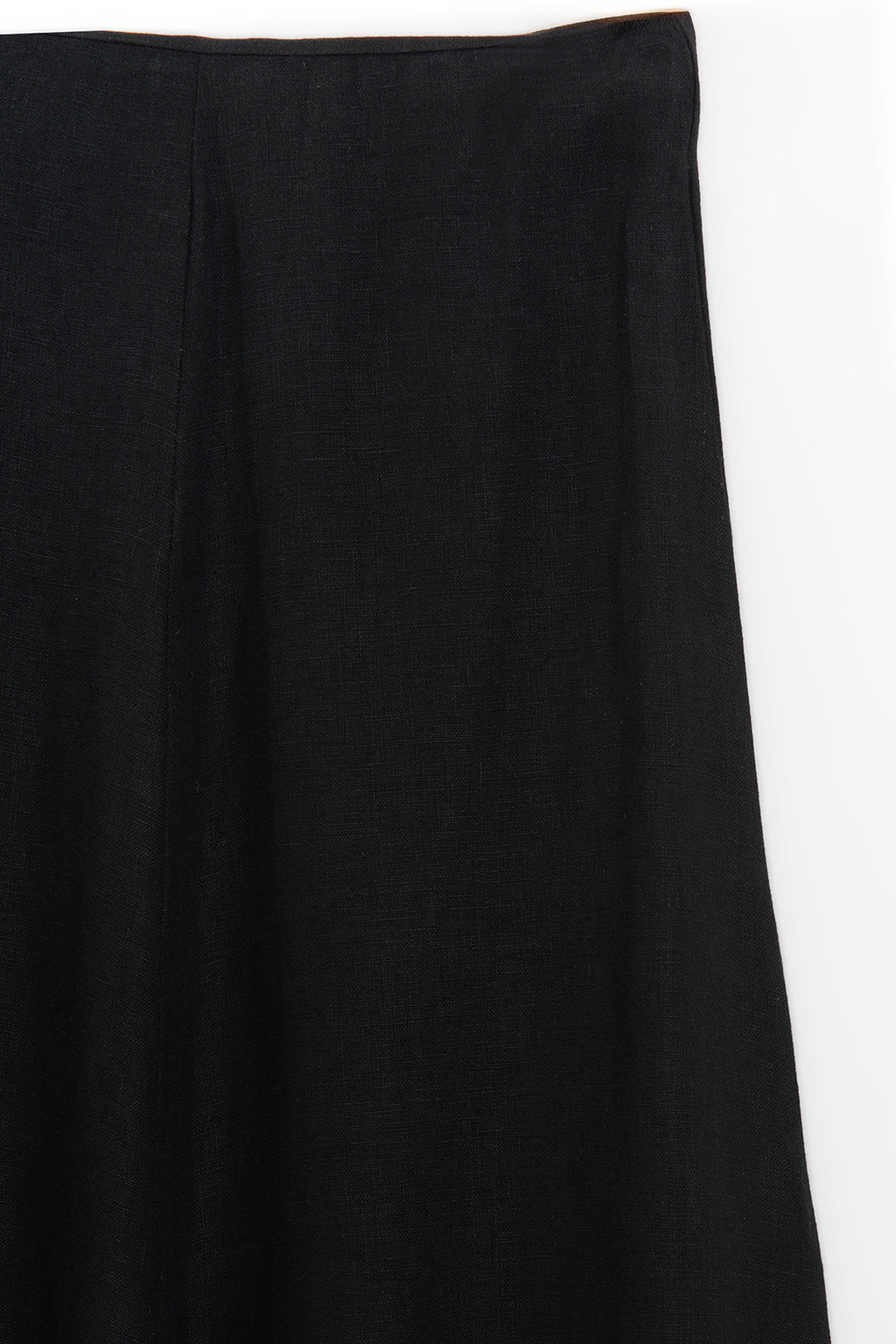 100% Linen Flounced Midi Skirt