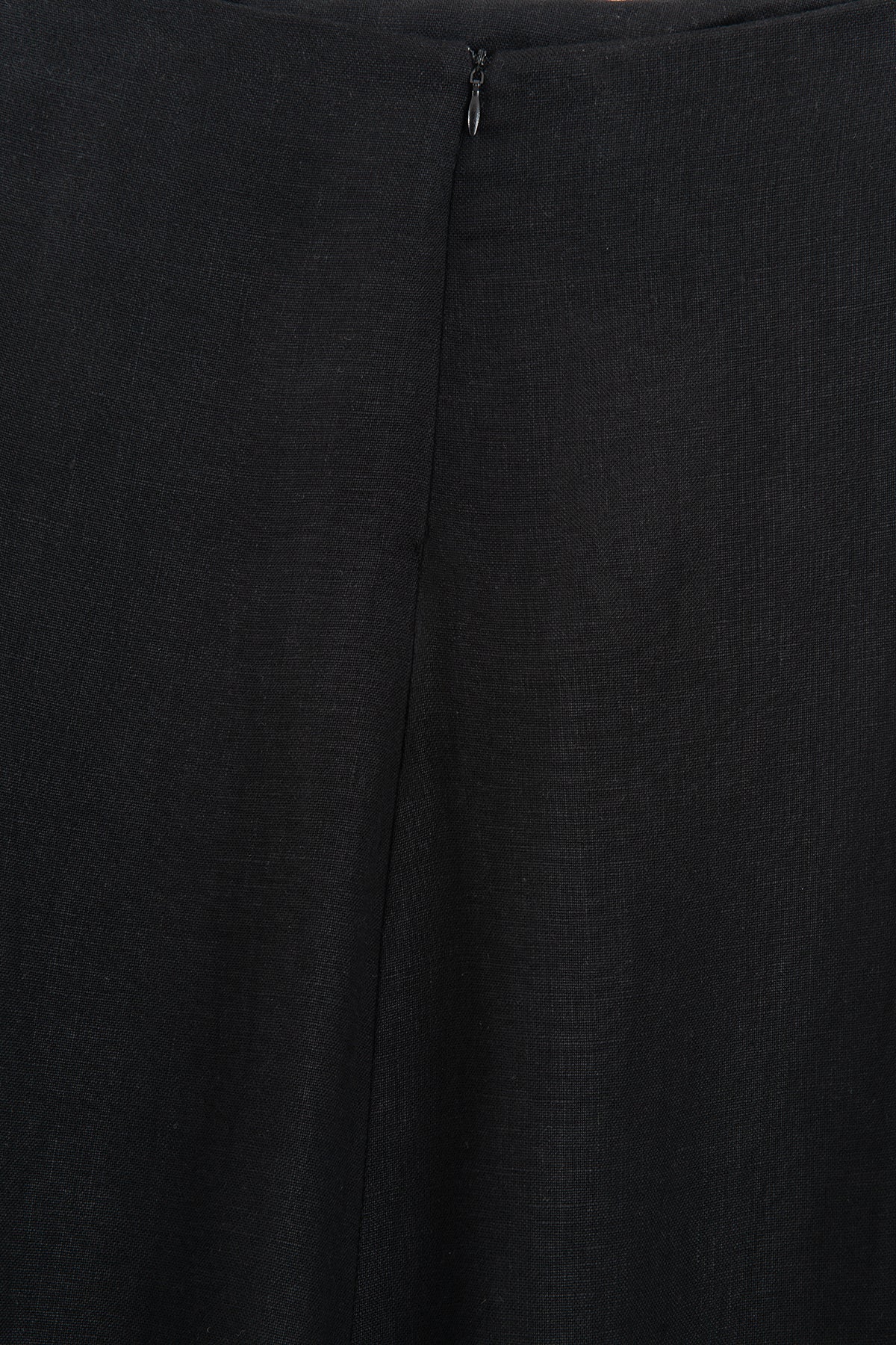 100% Linen Flounced Midi Skirt