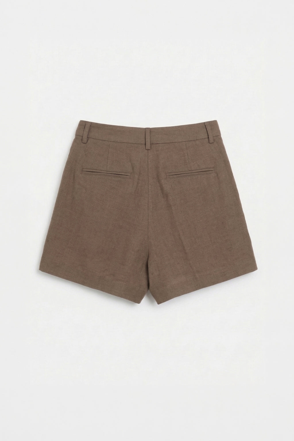 Linen Pleated Mini Shorts