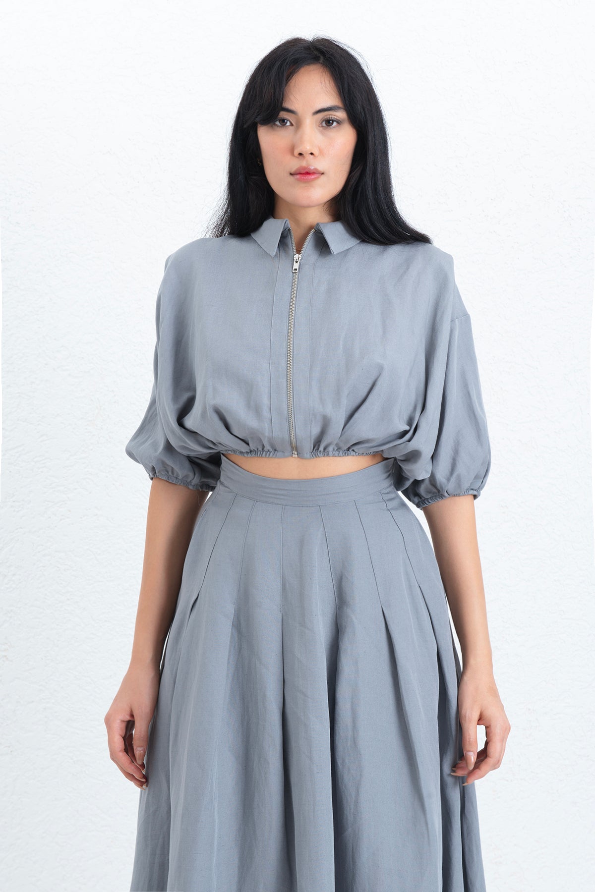 Crop Balon Bluz