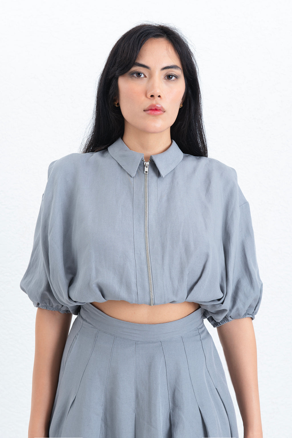 Crop Balon Bluz