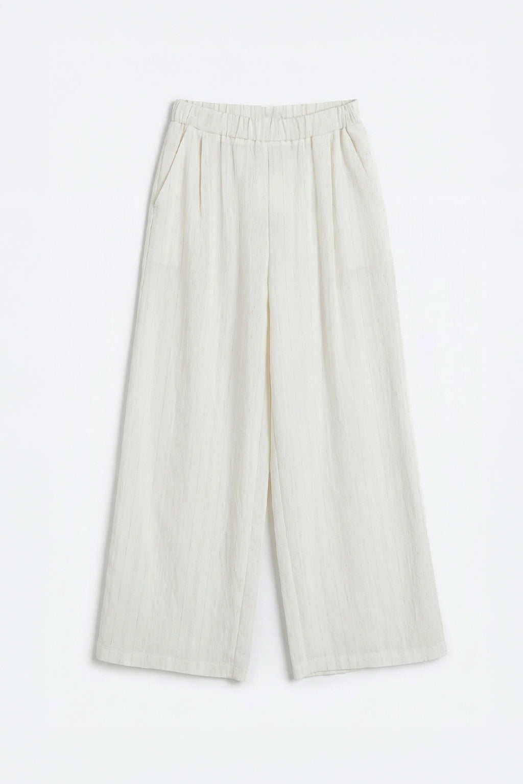 Linen Blend Wide-Leg Trousers