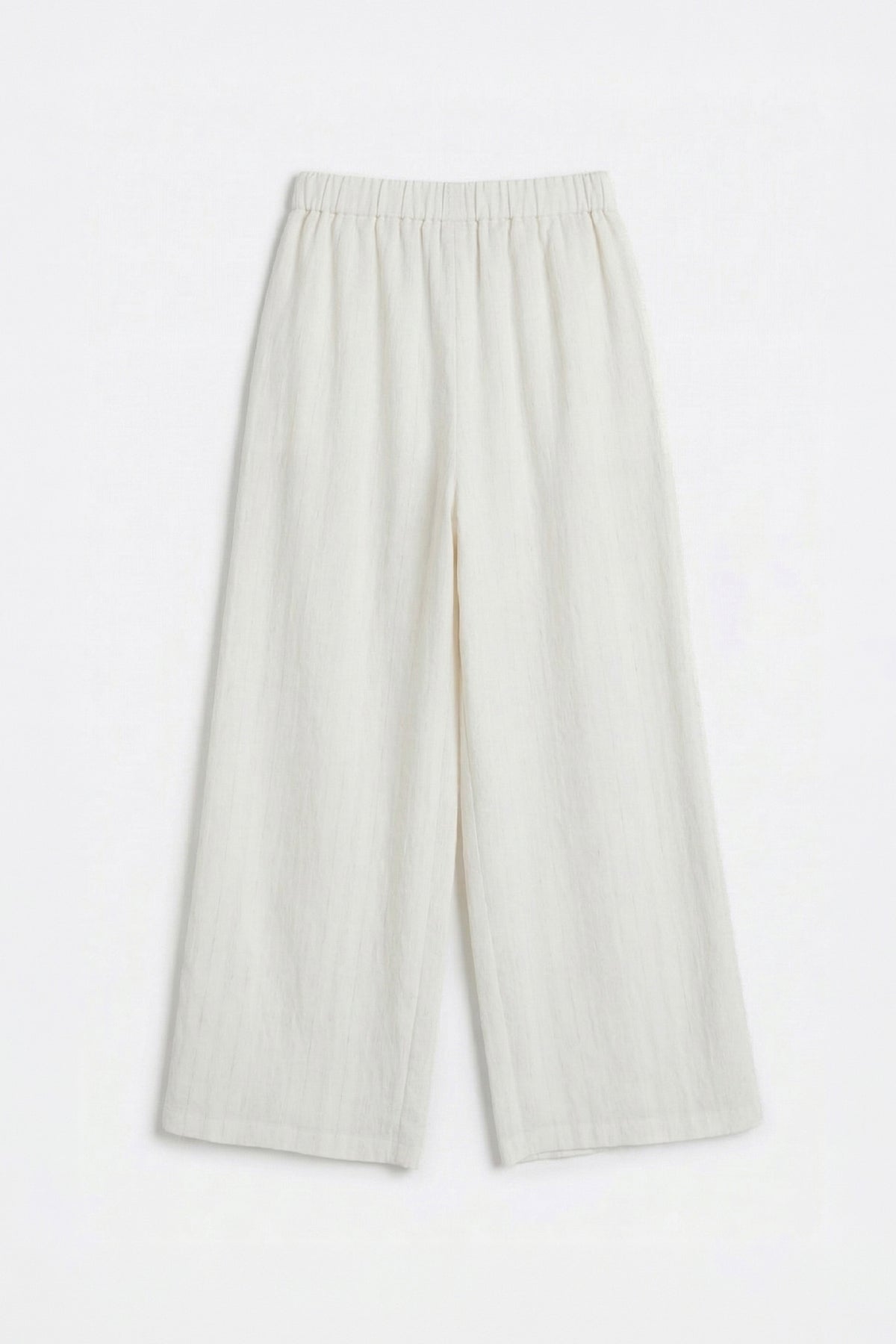 Linen Blend Wide-Leg Trousers