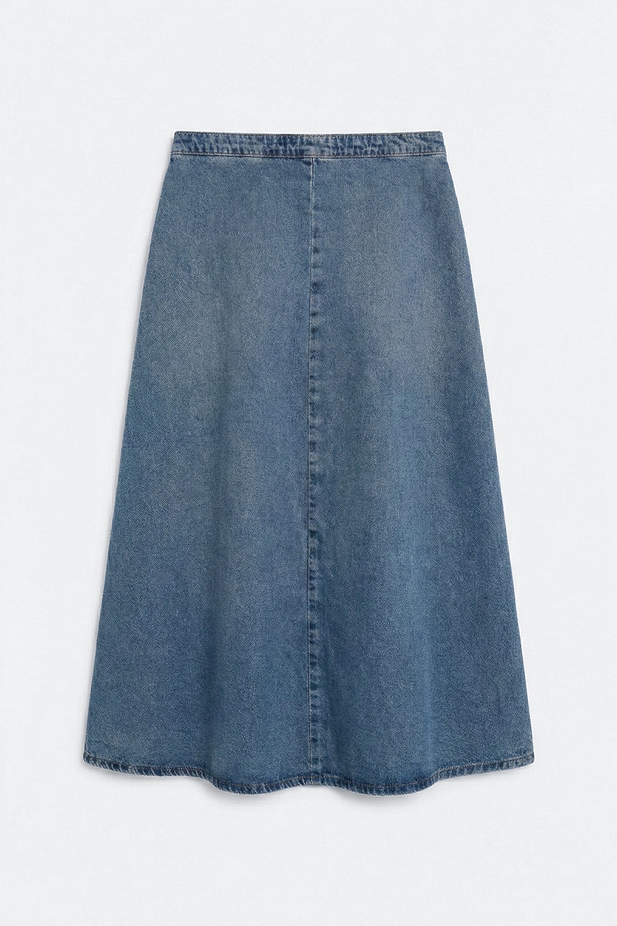 Kloş Denim Midi Etek