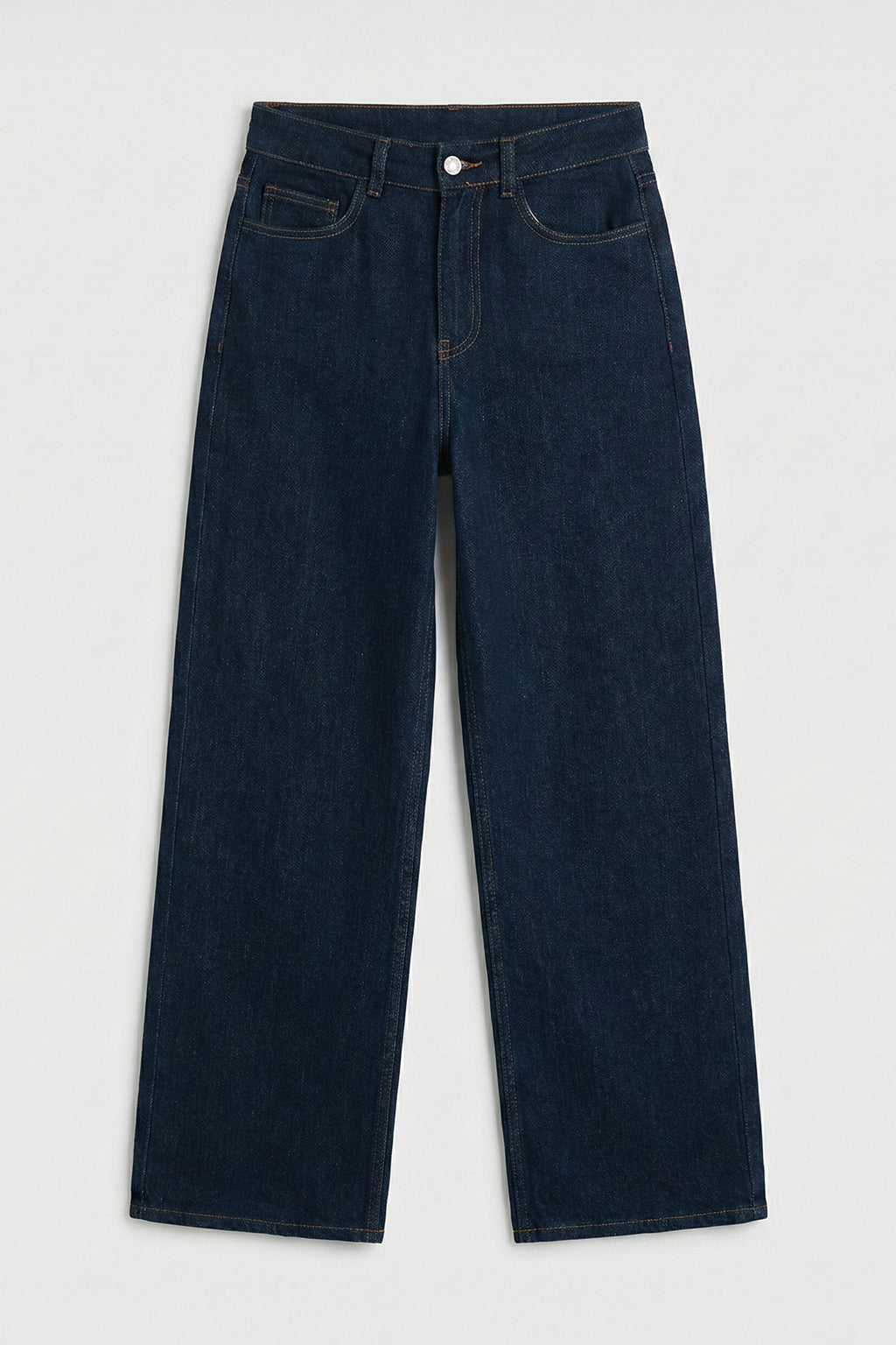 Sim Karışımlı Düz Kesim Denim Pantolon