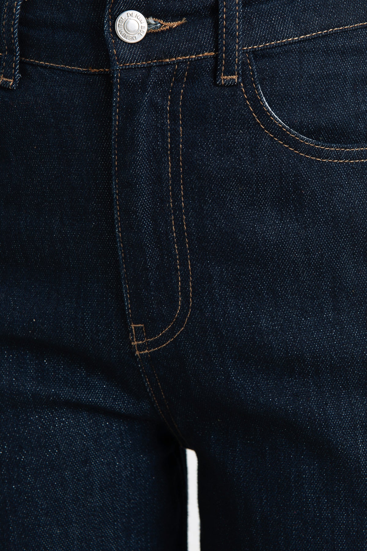 Sim Karışımlı Düz Kesim Denim Pantolon