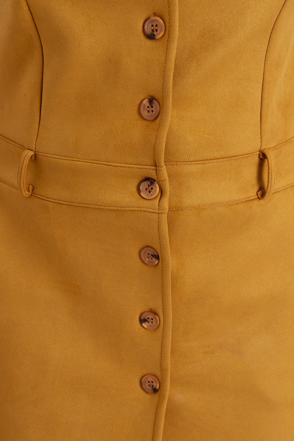Suede-Look Mini Button Dress