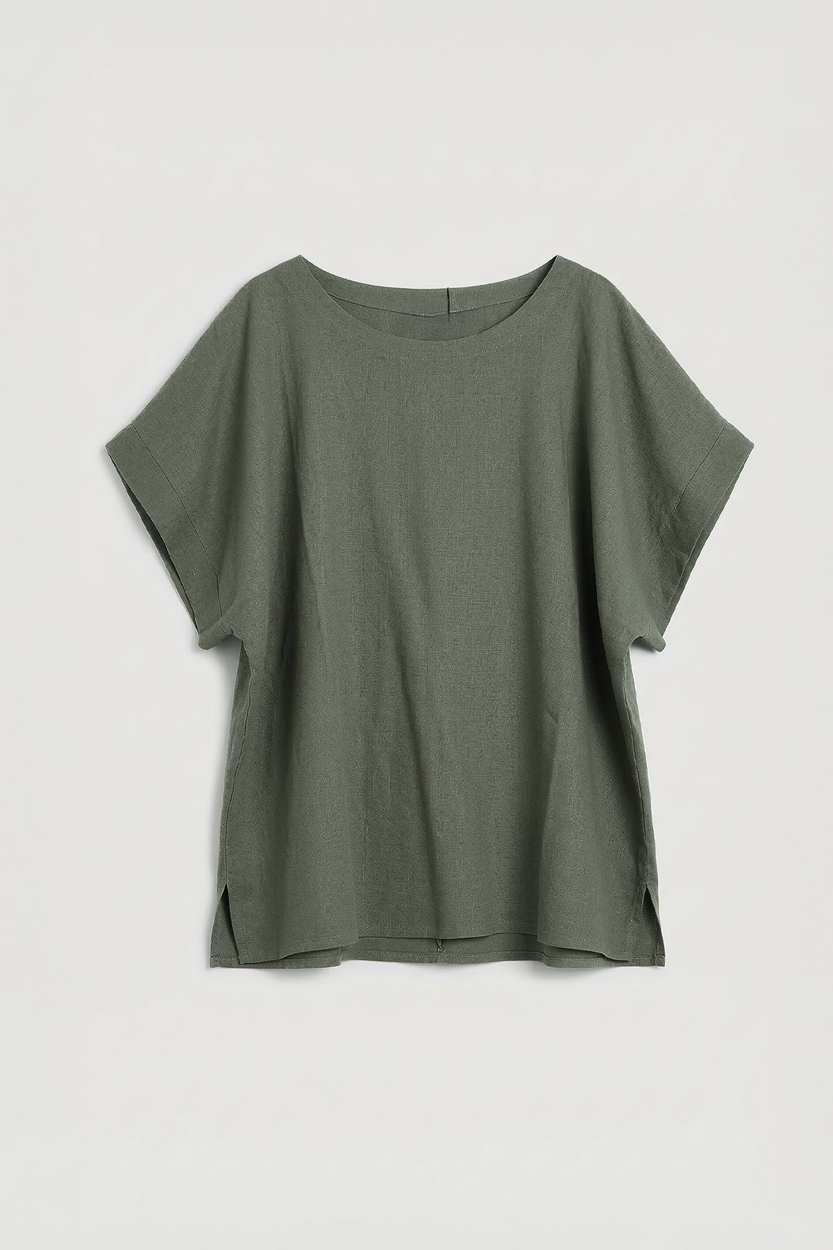 Keten Karışım Oversize Bluz