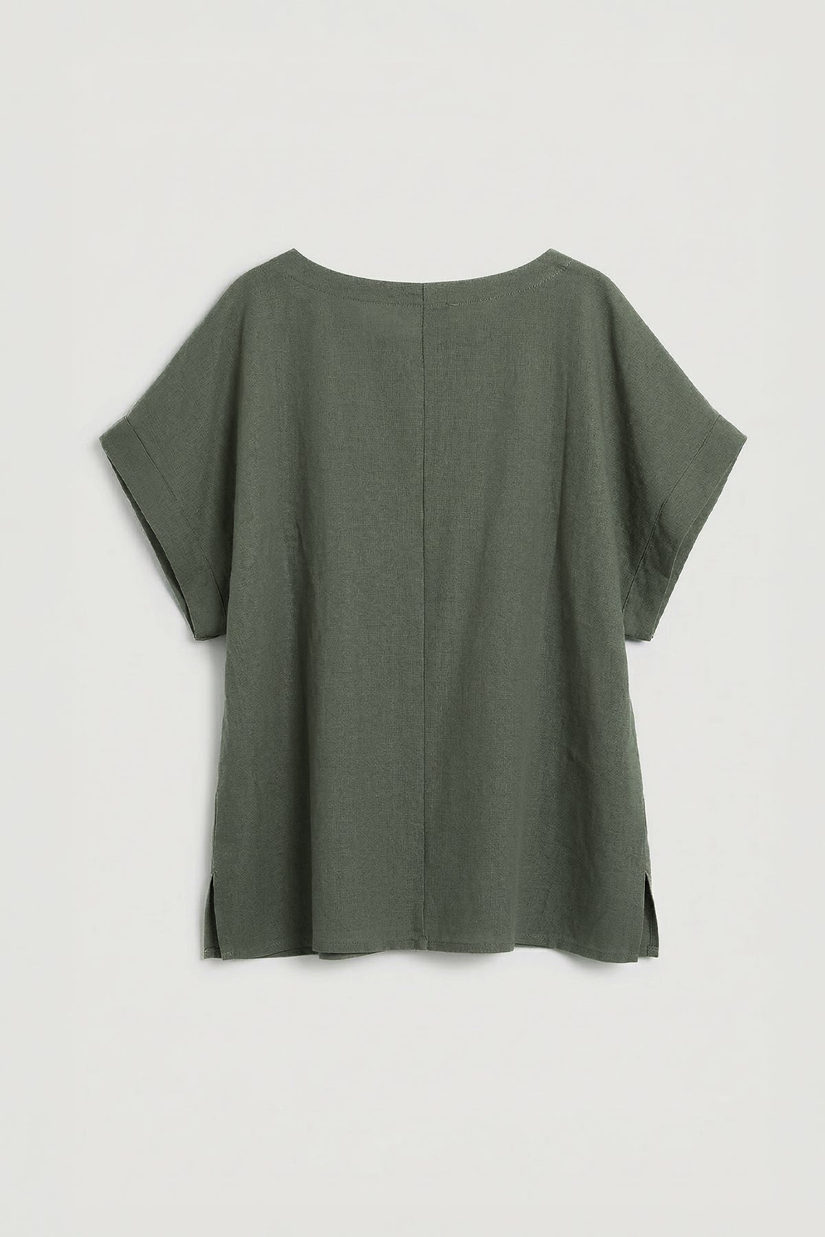 Keten Karışım Oversize Bluz