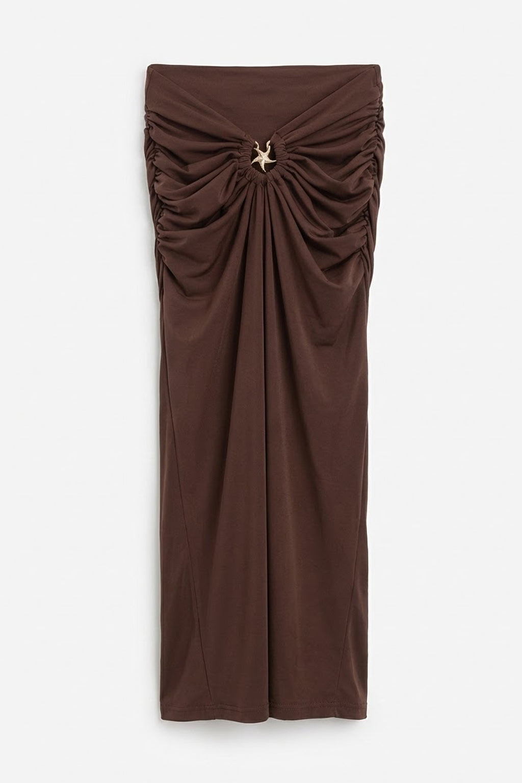 Toka Ve Drape Detaylı Midi Etek