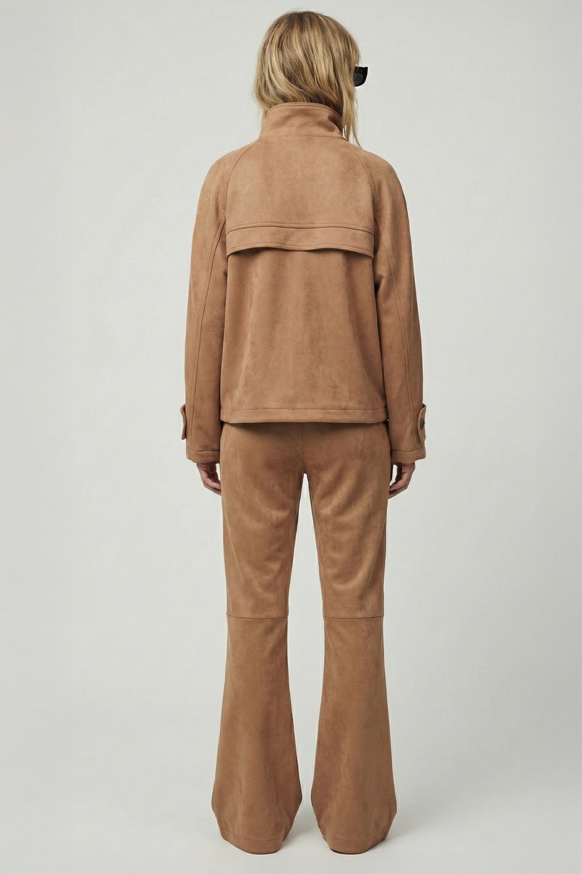 Regular Waist Suede Trousers