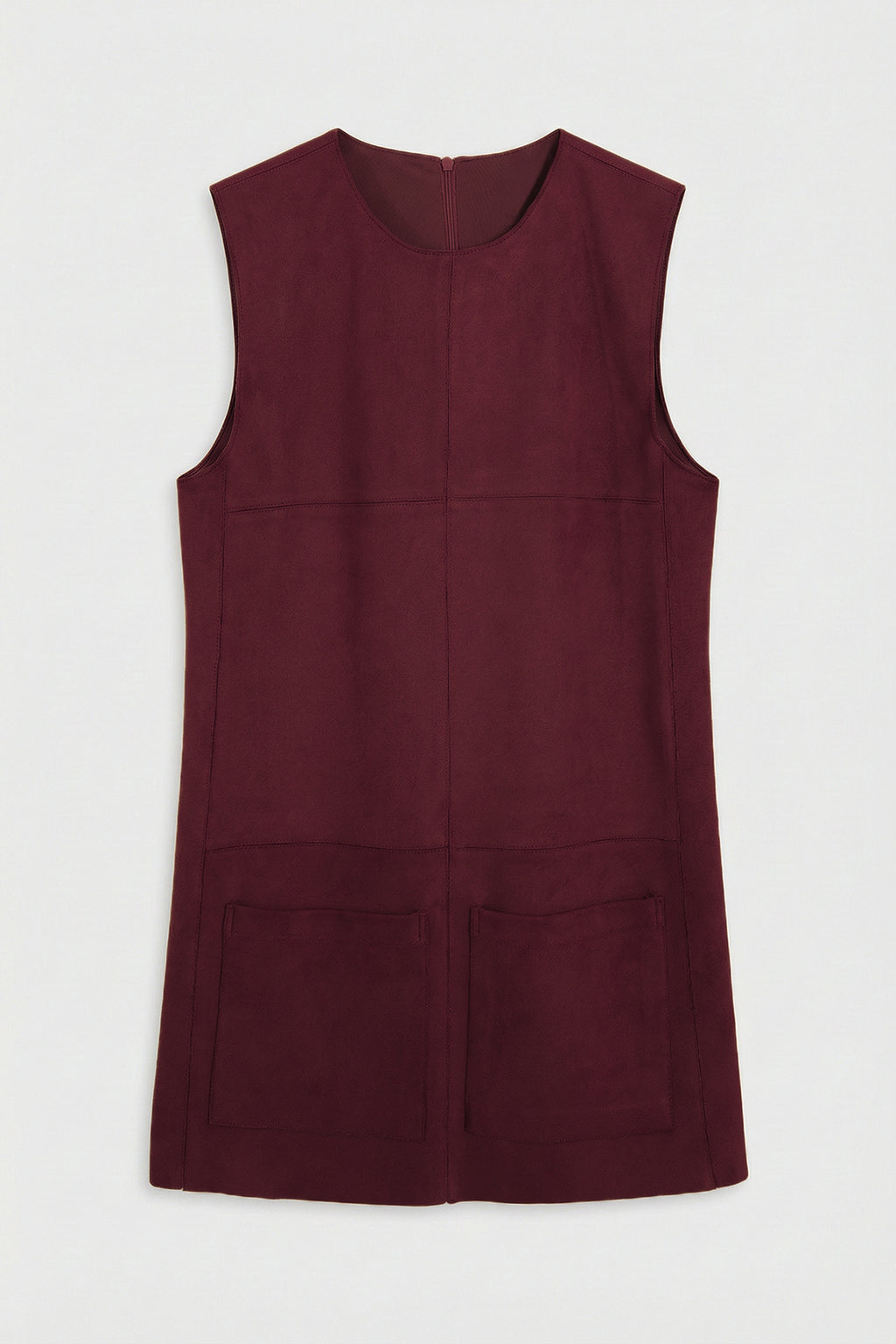 Suede-Look Pinafore Mini Dress