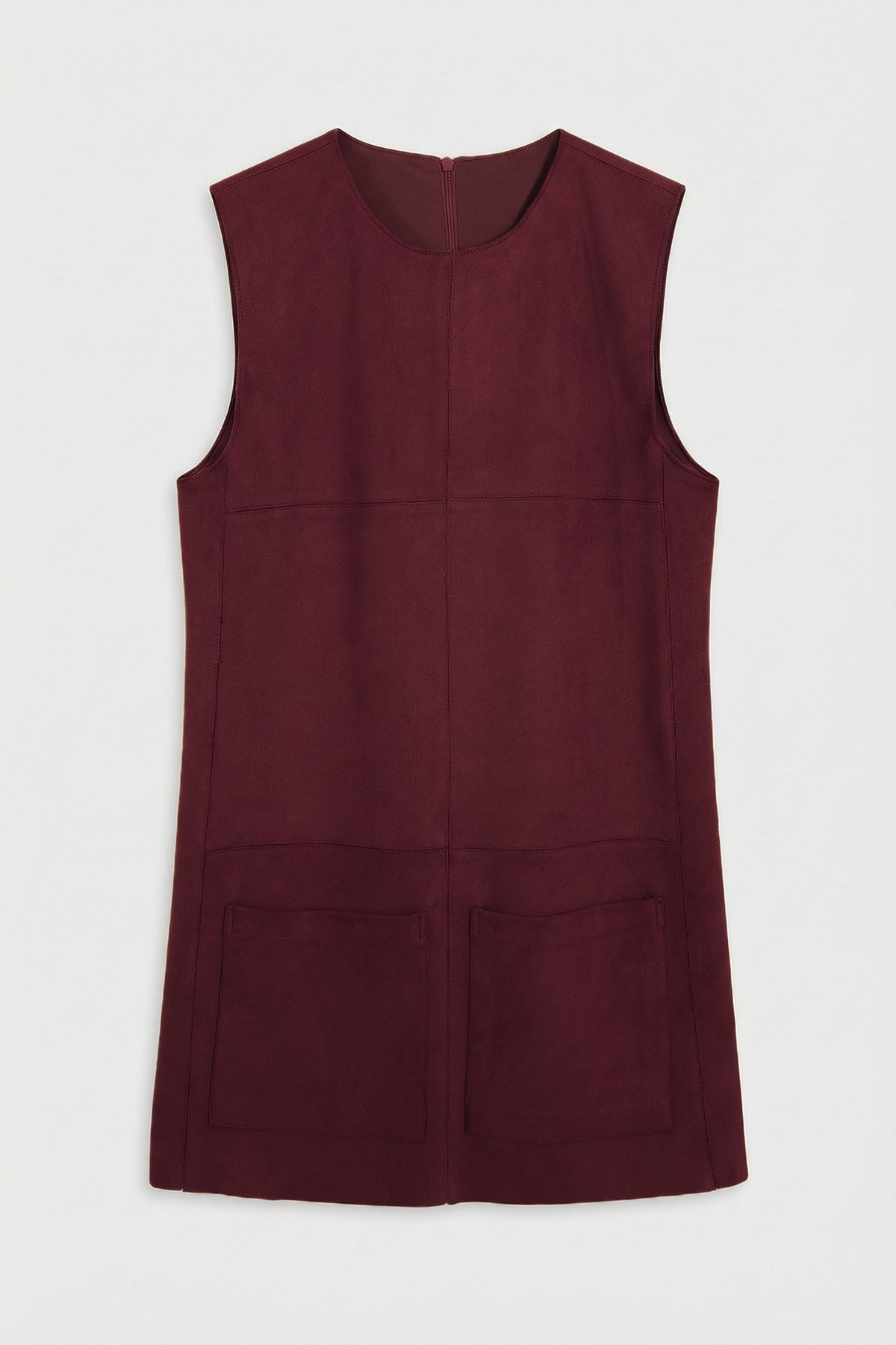 Suede-Look Pinafore Mini Dress