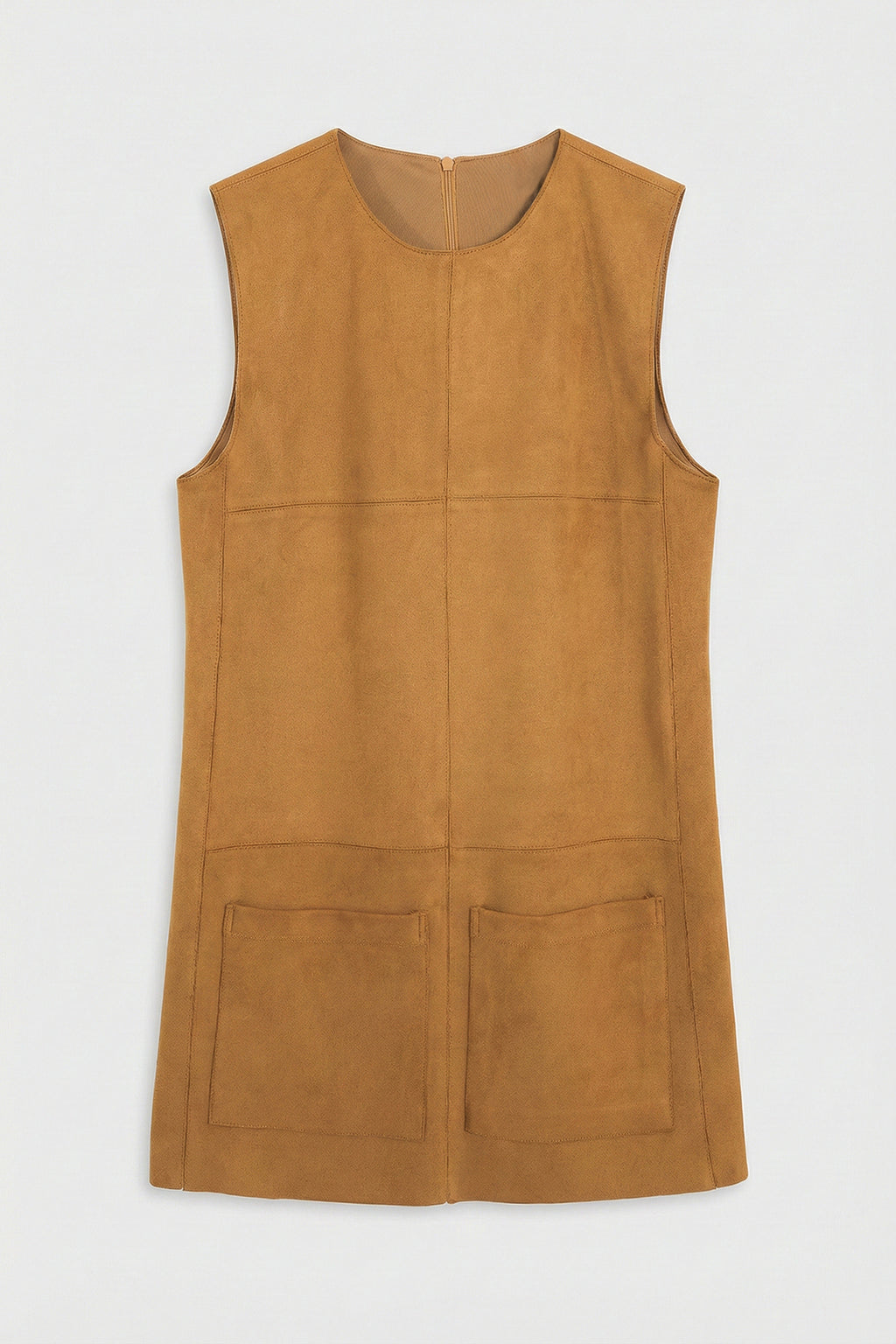 Suede-Look Pinafore Mini Dress