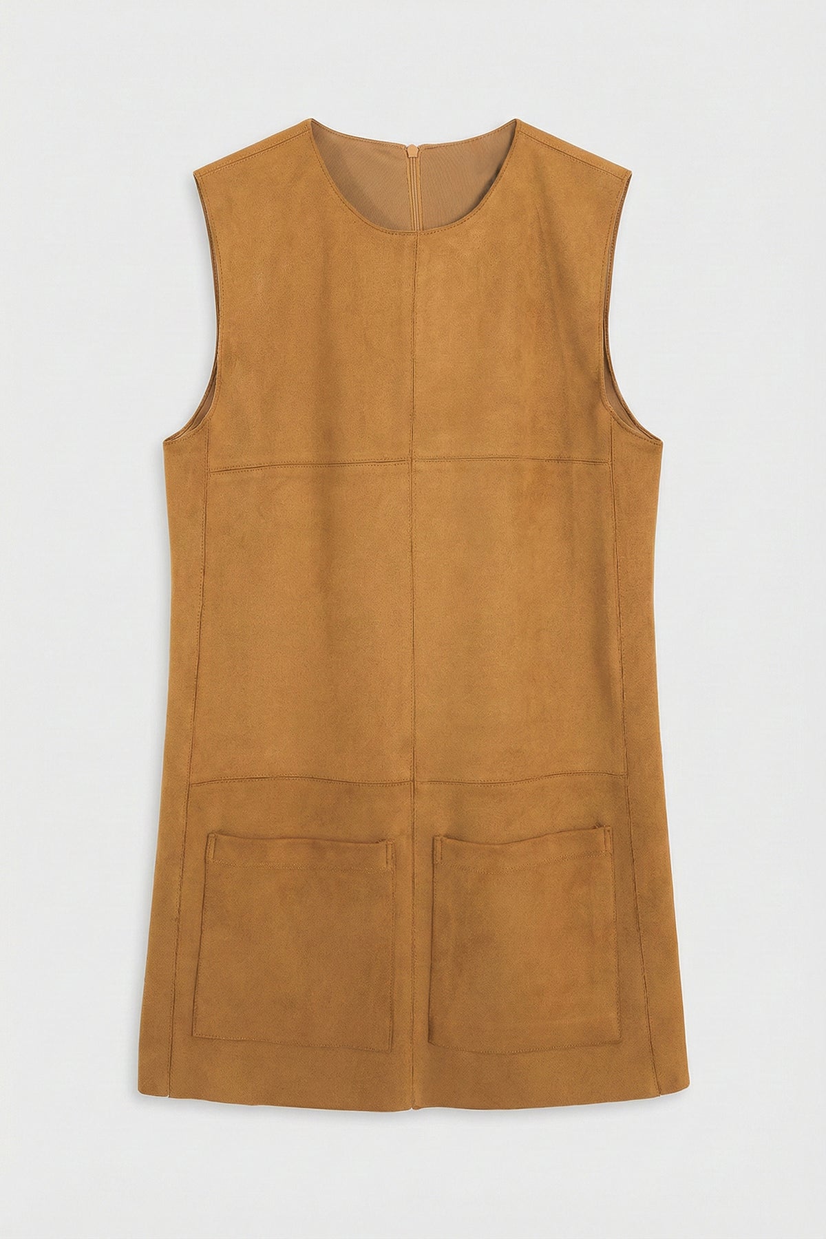 Suede-Look Pinafore Mini Dress