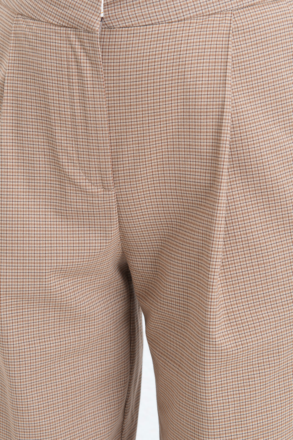 Pleated Straight-Cut Fabric Trousers