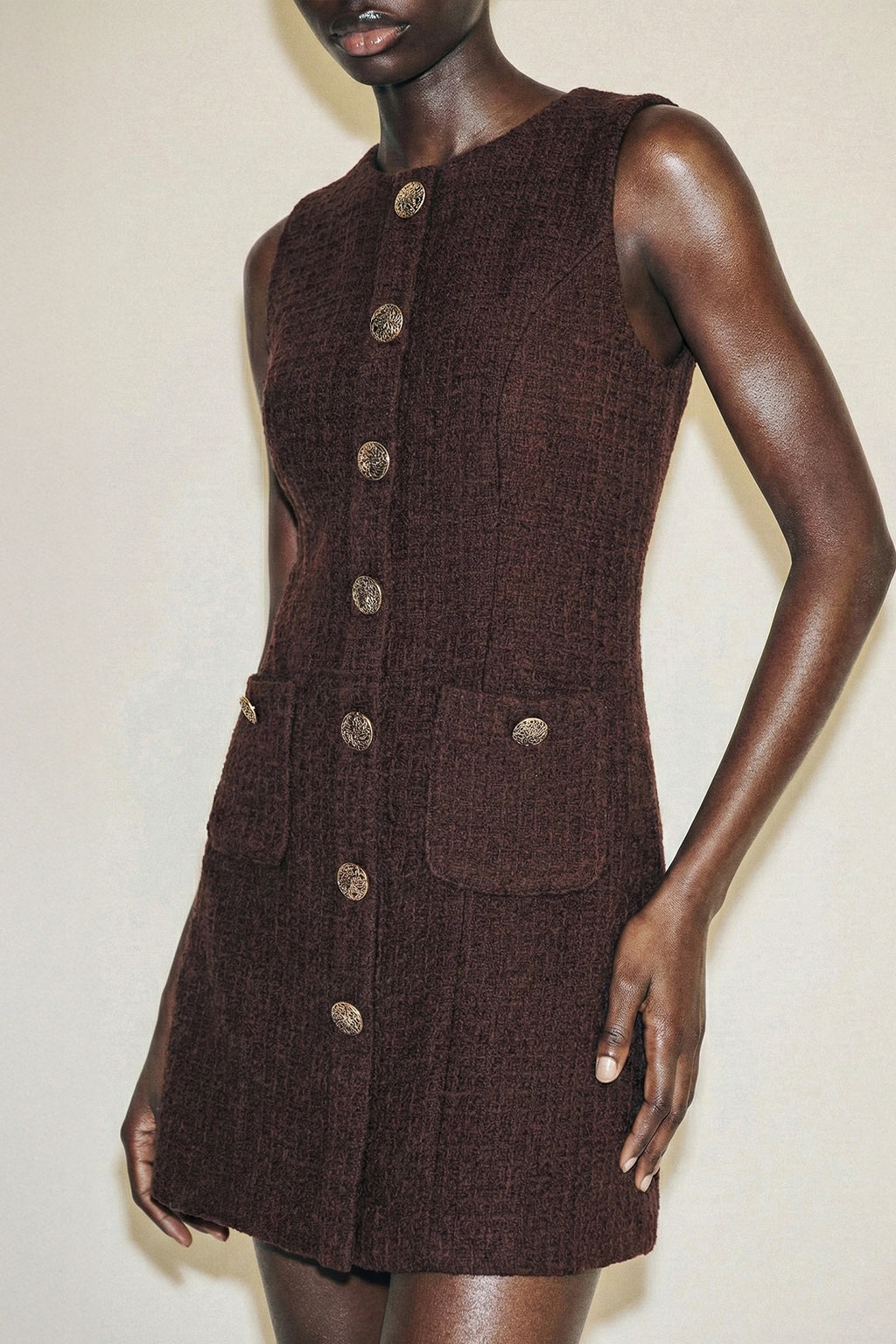 Button Detail Mini Dress