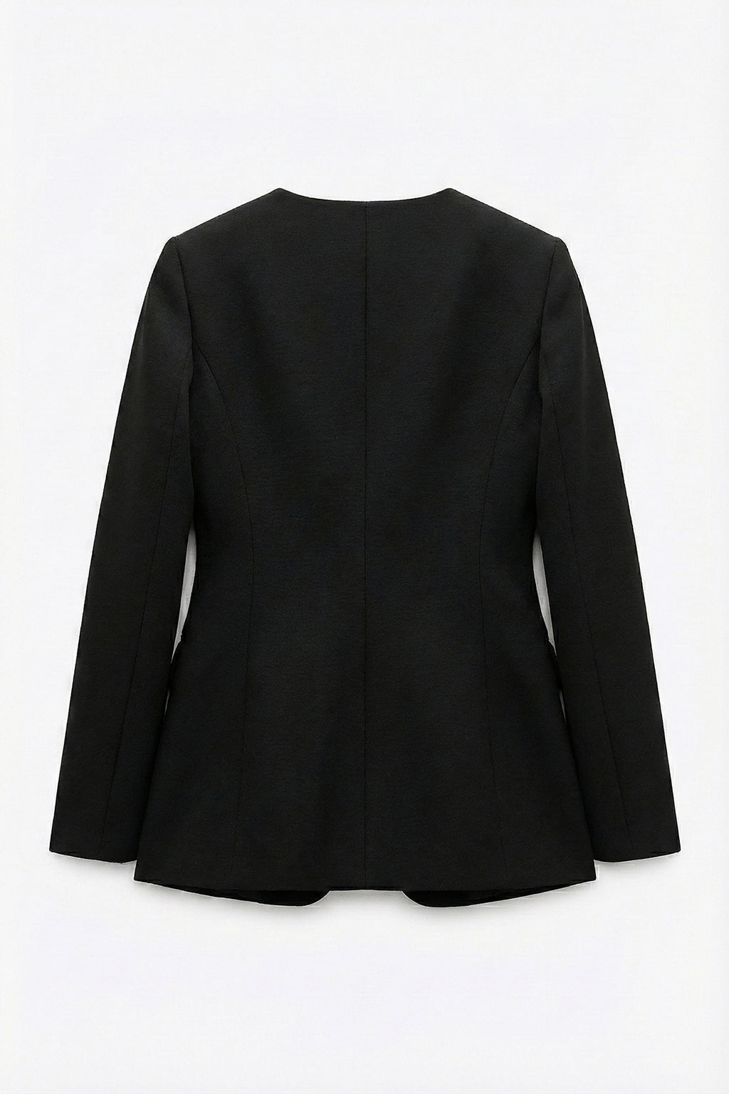 Düğmeli  Yakasız Blazer Ceket