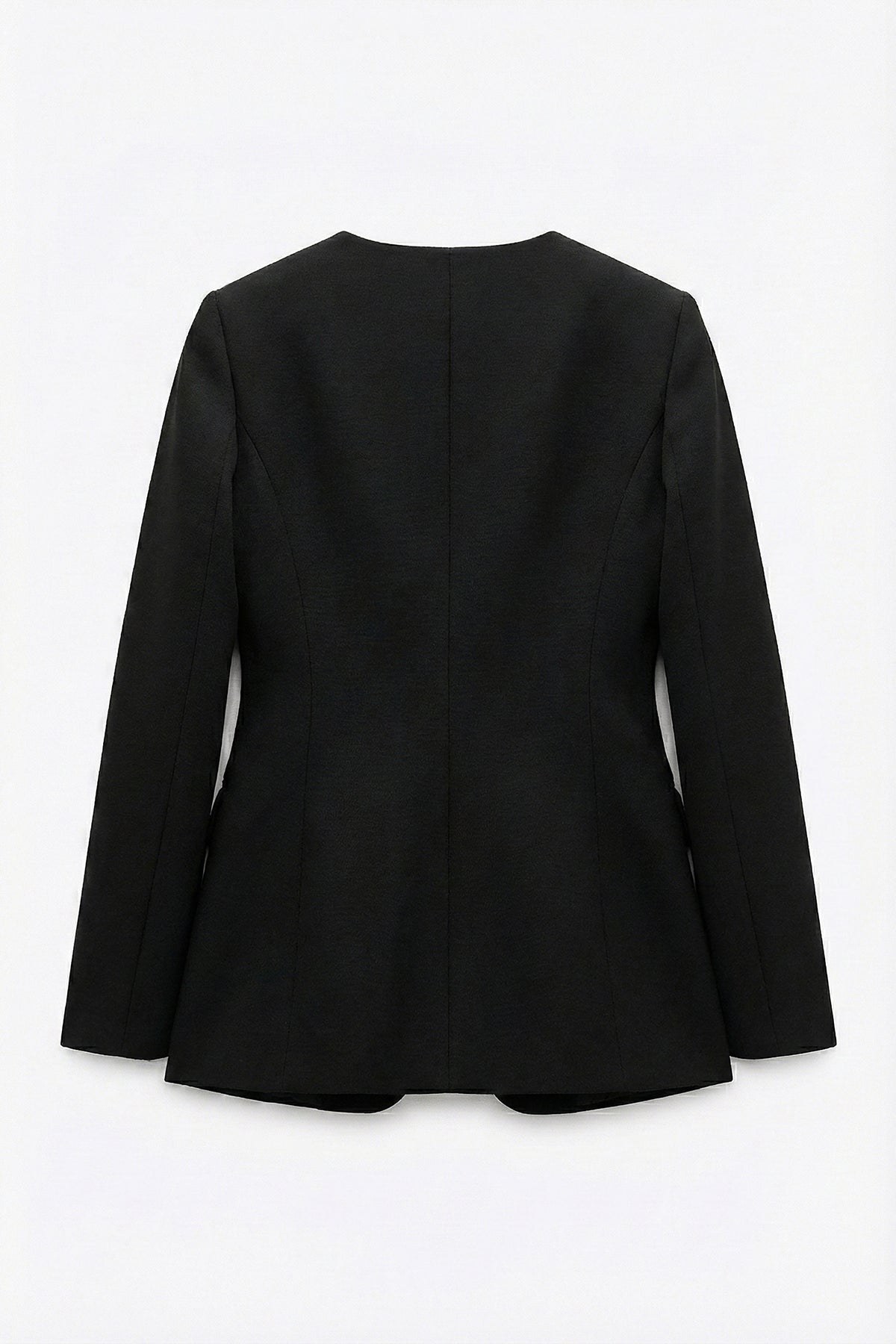 Düğmeli  Yakasız Blazer Ceket