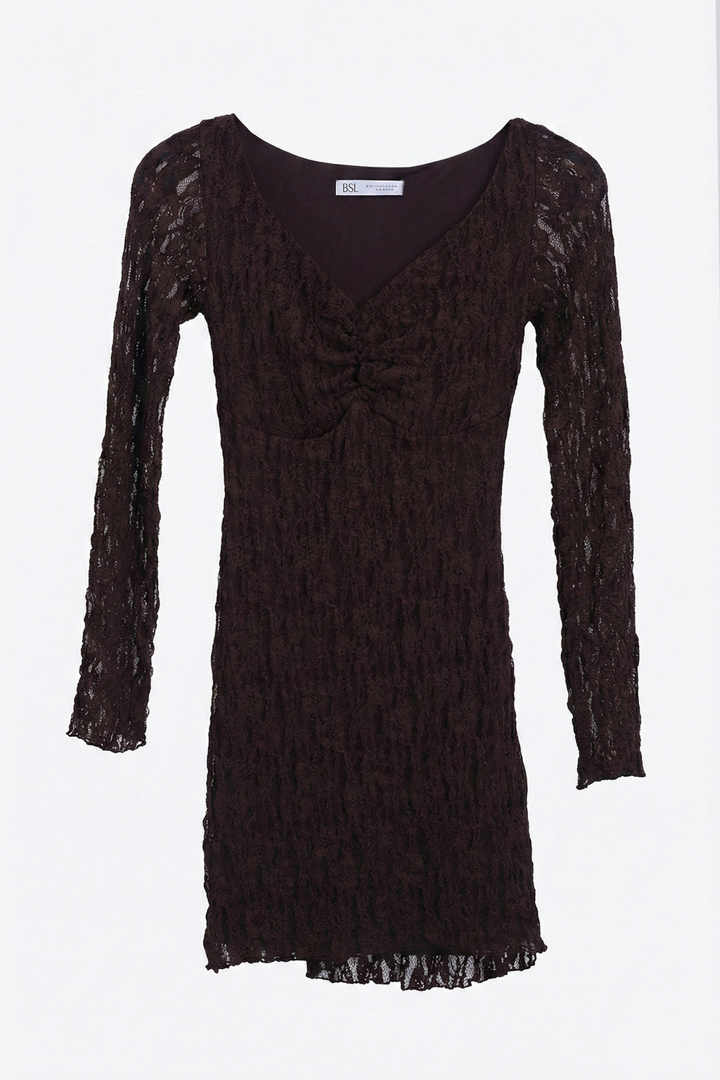 Deep V-Neck Lace Mini Dress