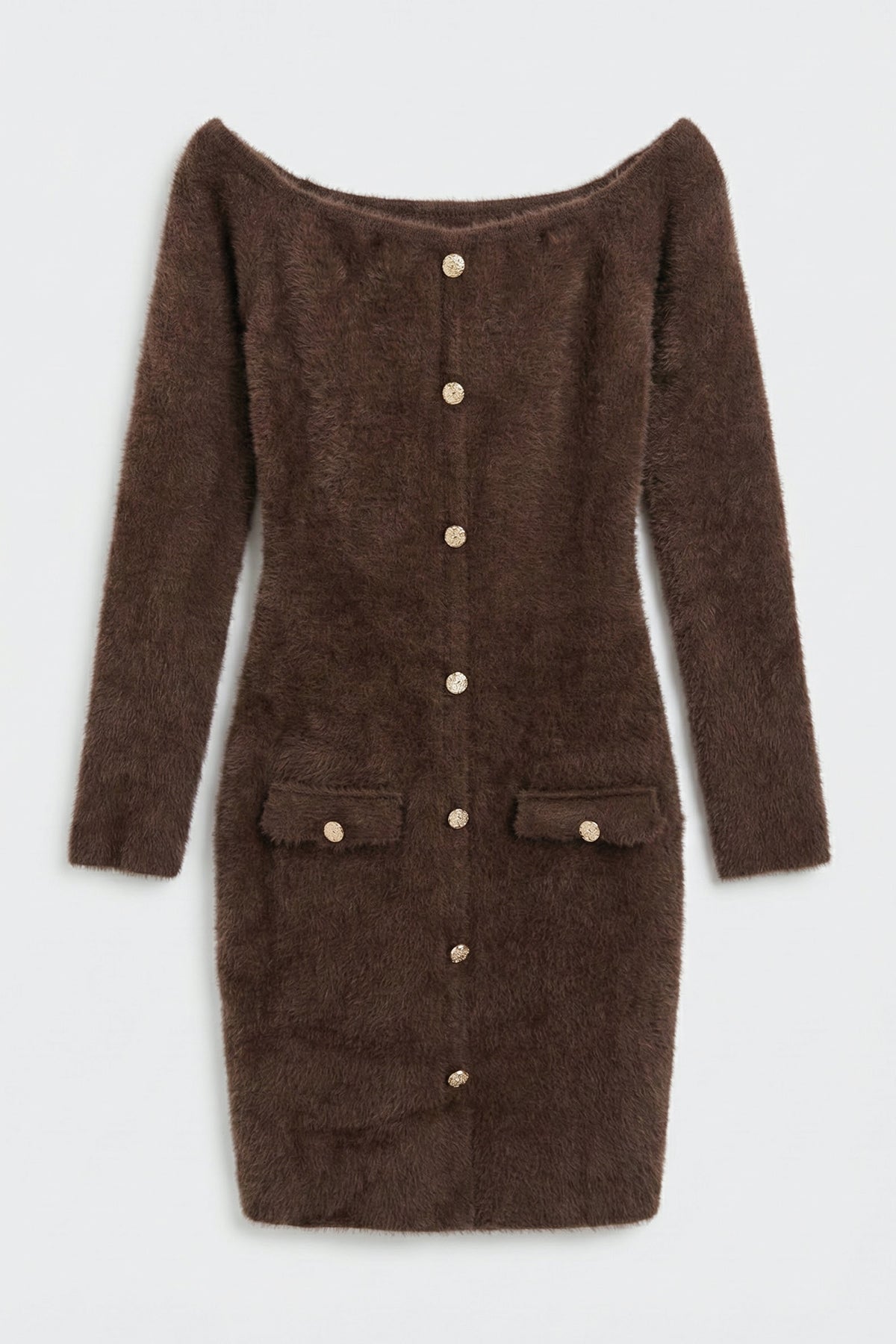 Triko Carmel Yaka Mini Elbise