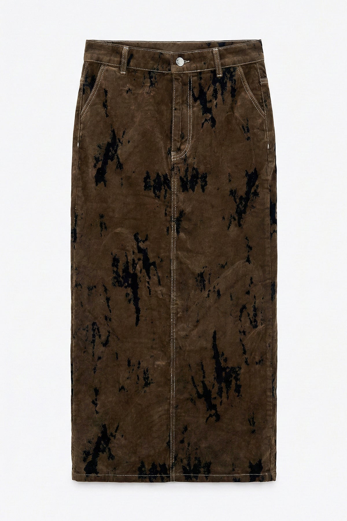 Flock Print Midi Pencil Skirt
