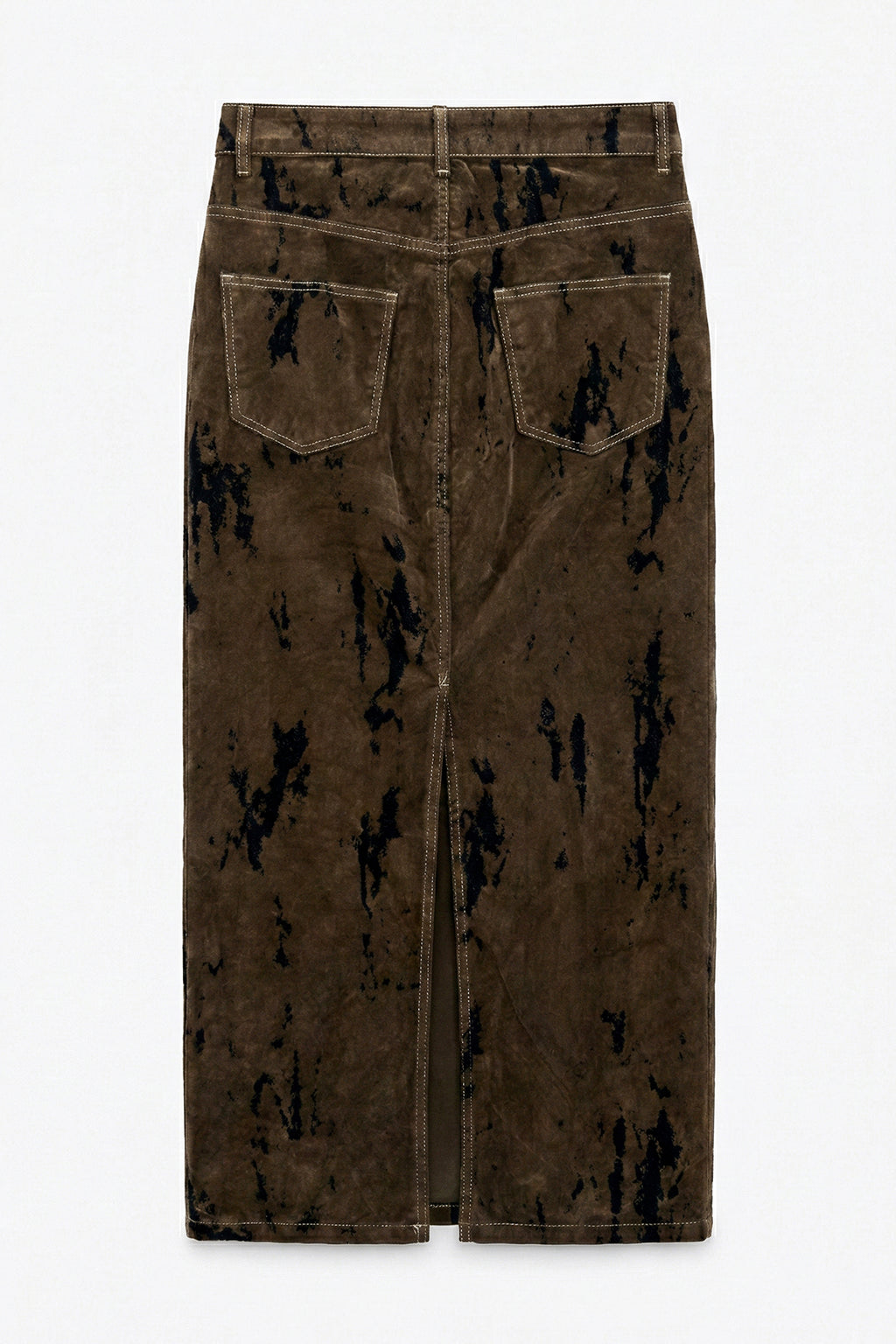 Flock Print Midi Pencil Skirt