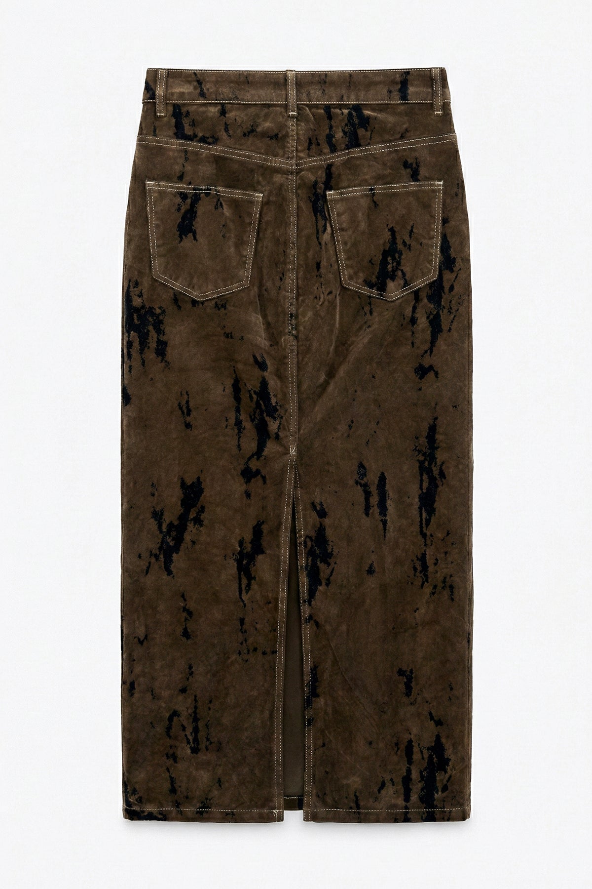 Flock Print Midi Pencil Skirt