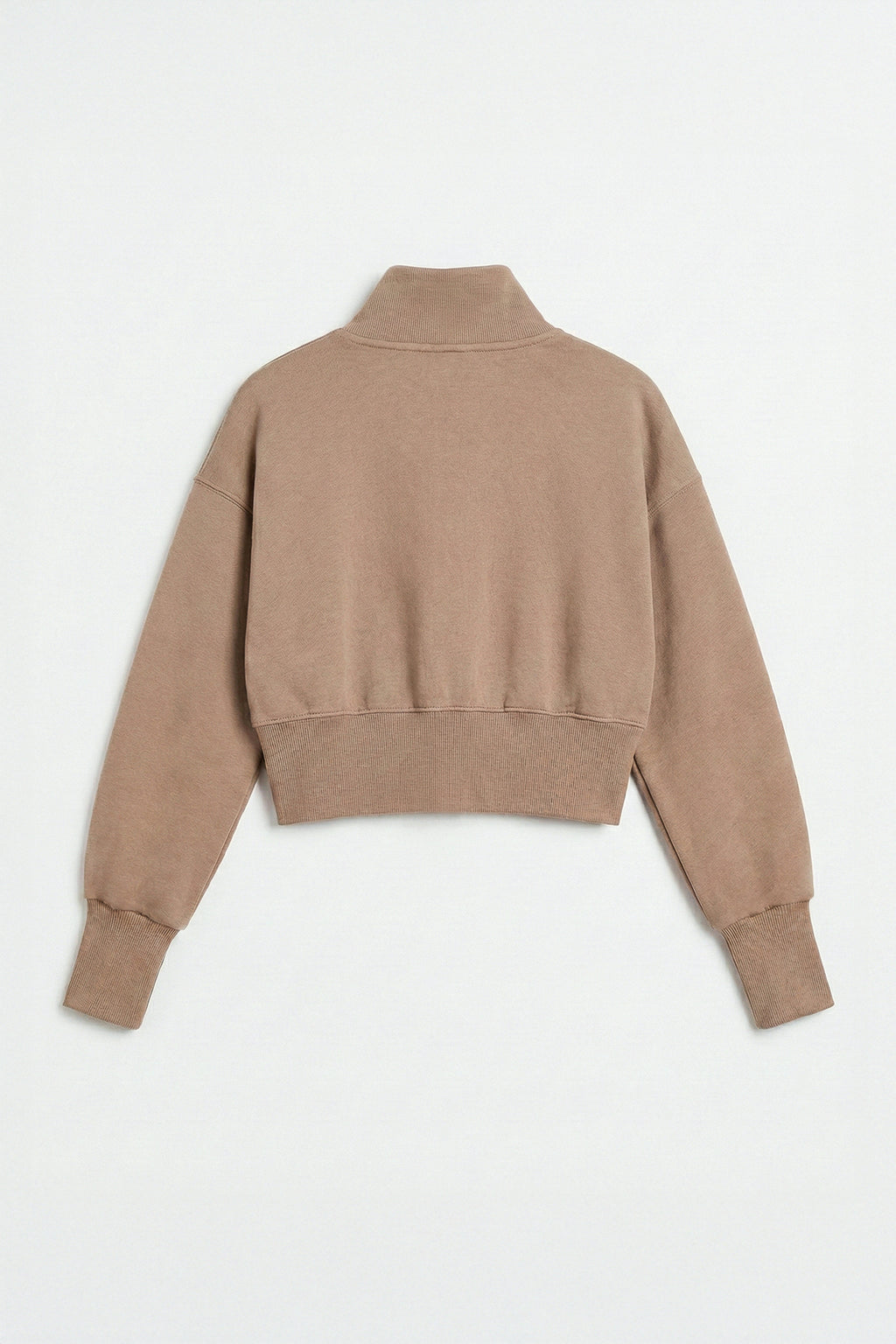 Dik Yakalı Crop Sweatshirt