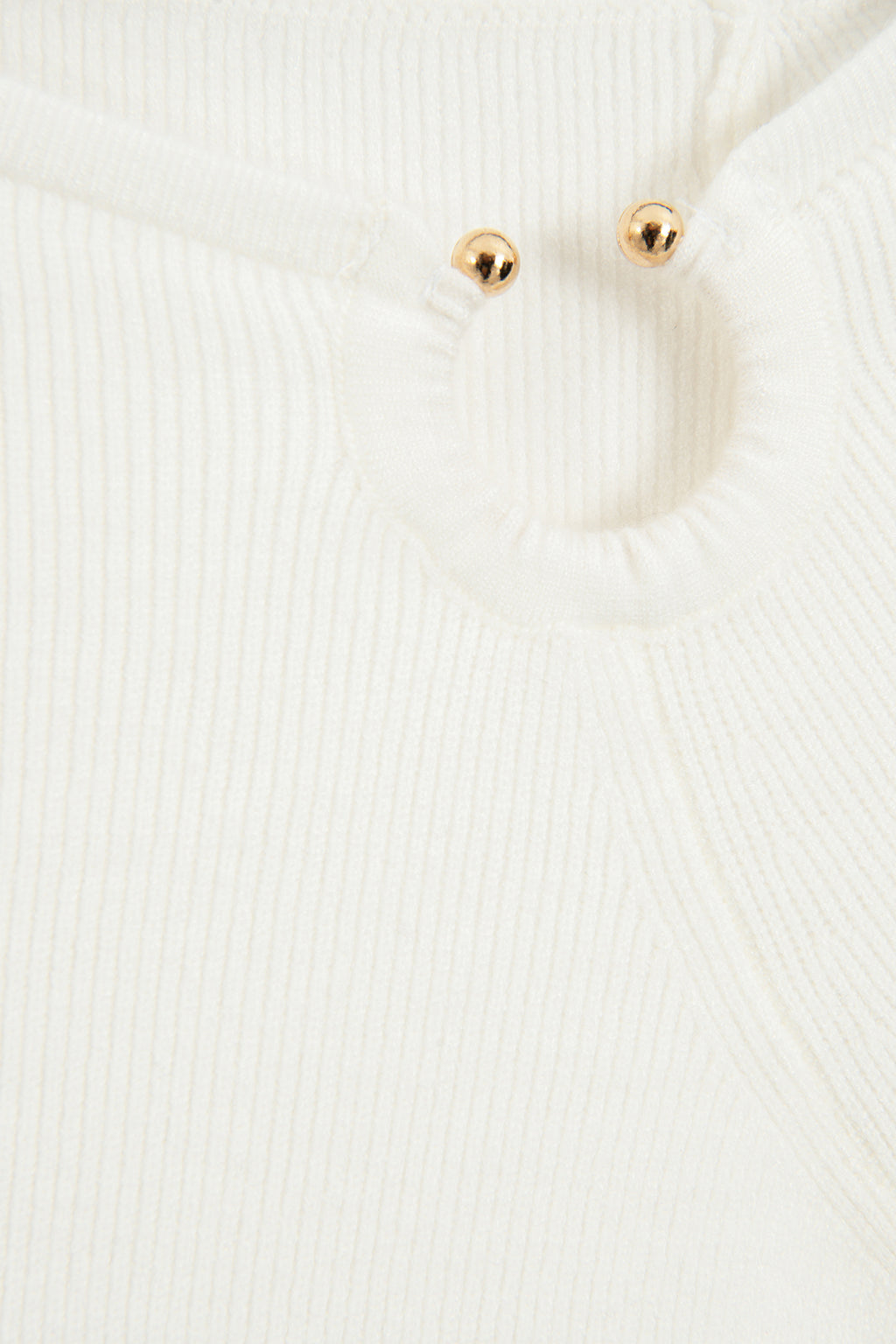 Asymmetric Neck Buckle Knit Top