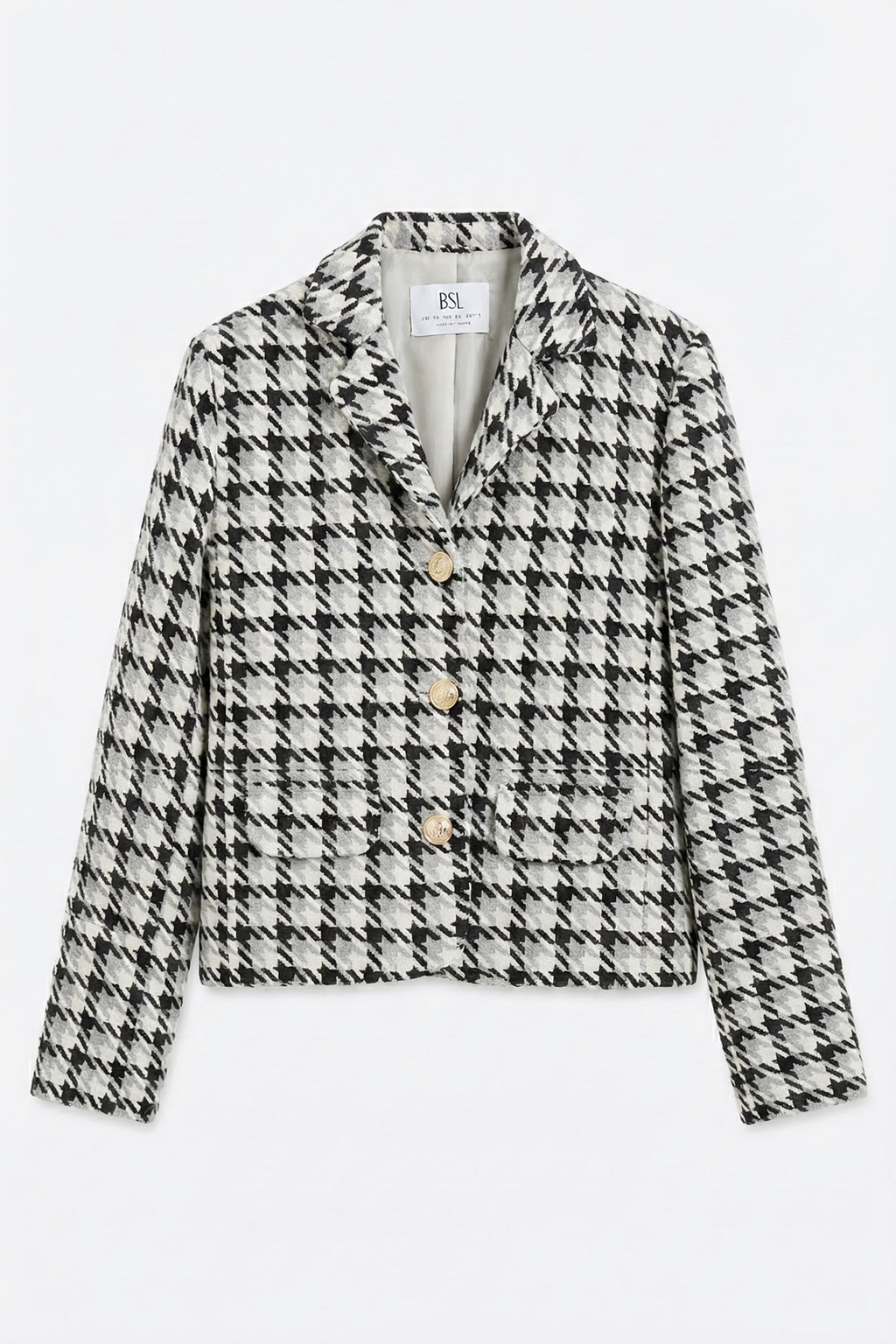 Kazayağı Desen Kısa Blazer Ceket