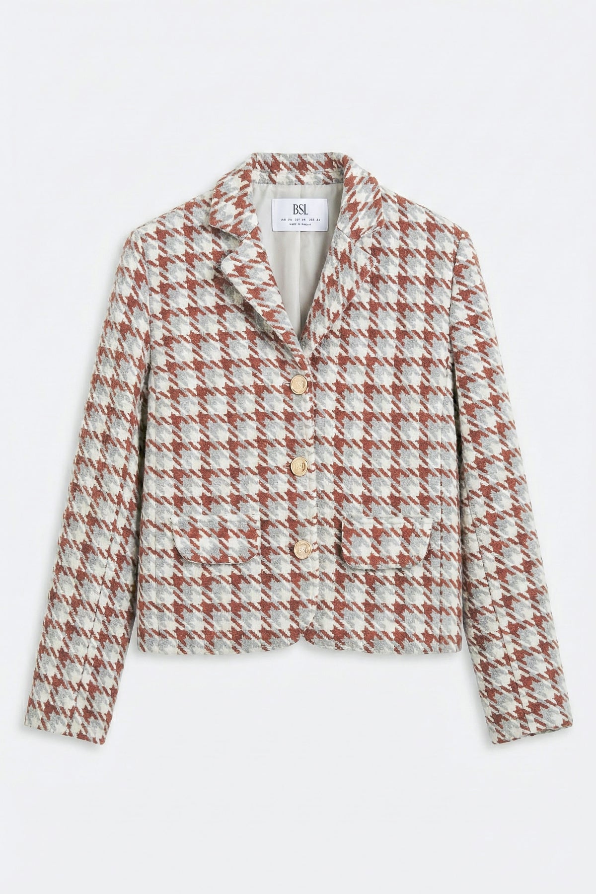 Kazayağı Desen Kısa Blazer Ceket
