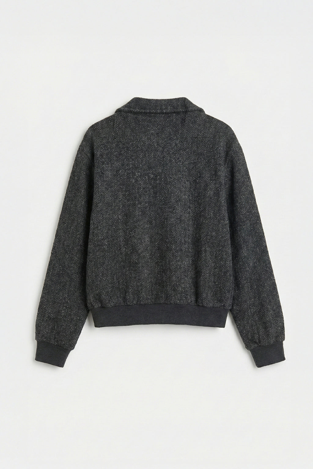 Şerit Garnili Fermuarlı Sweatshırt