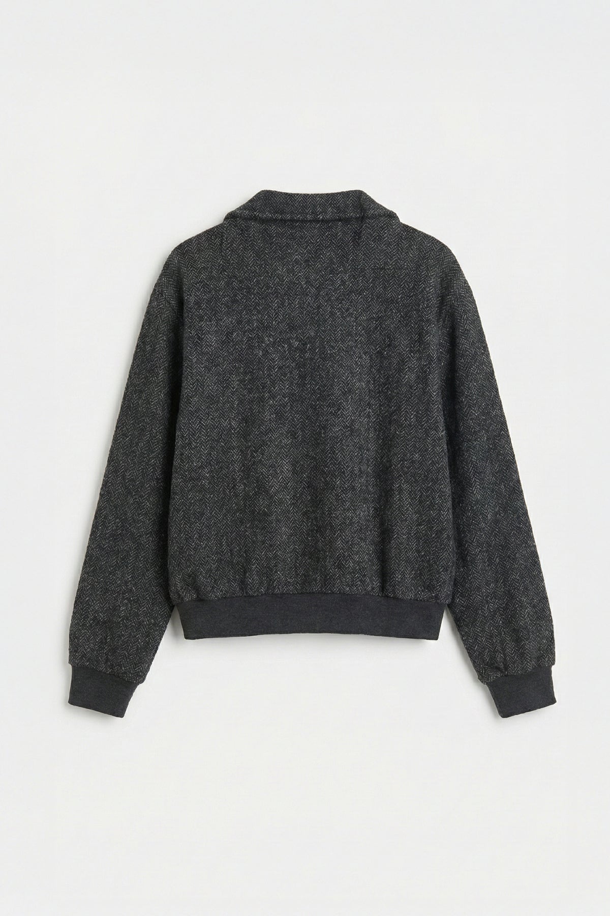 Şerit Garnili Fermuarlı Sweatshırt