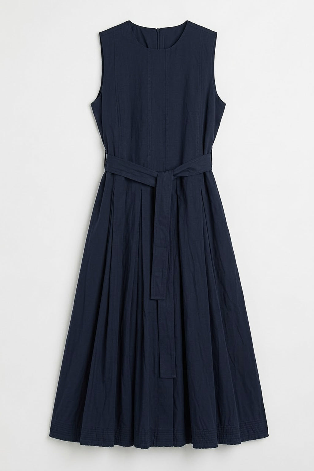 Pileli Coton Midi Elbise