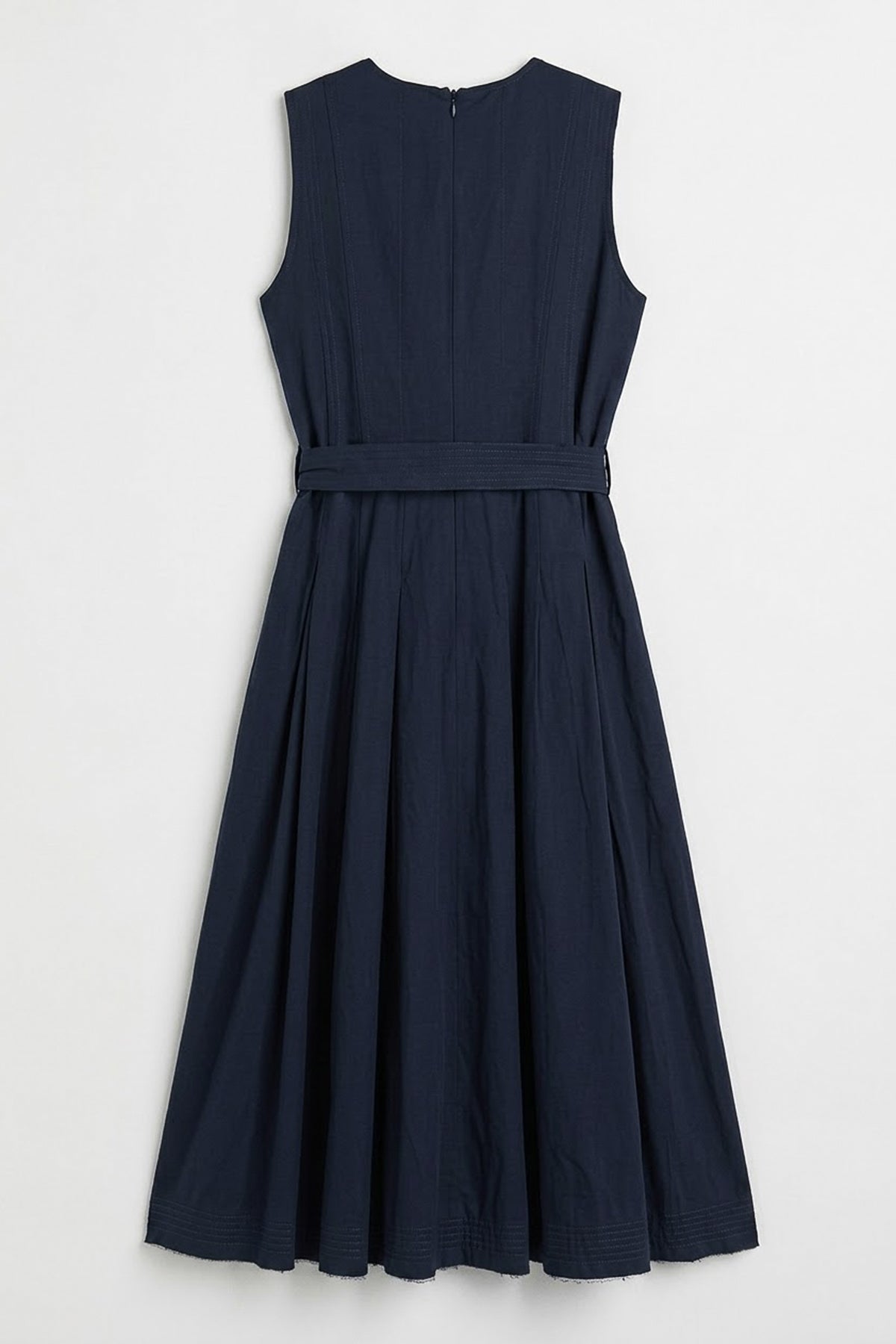 Pileli Coton Midi Elbise