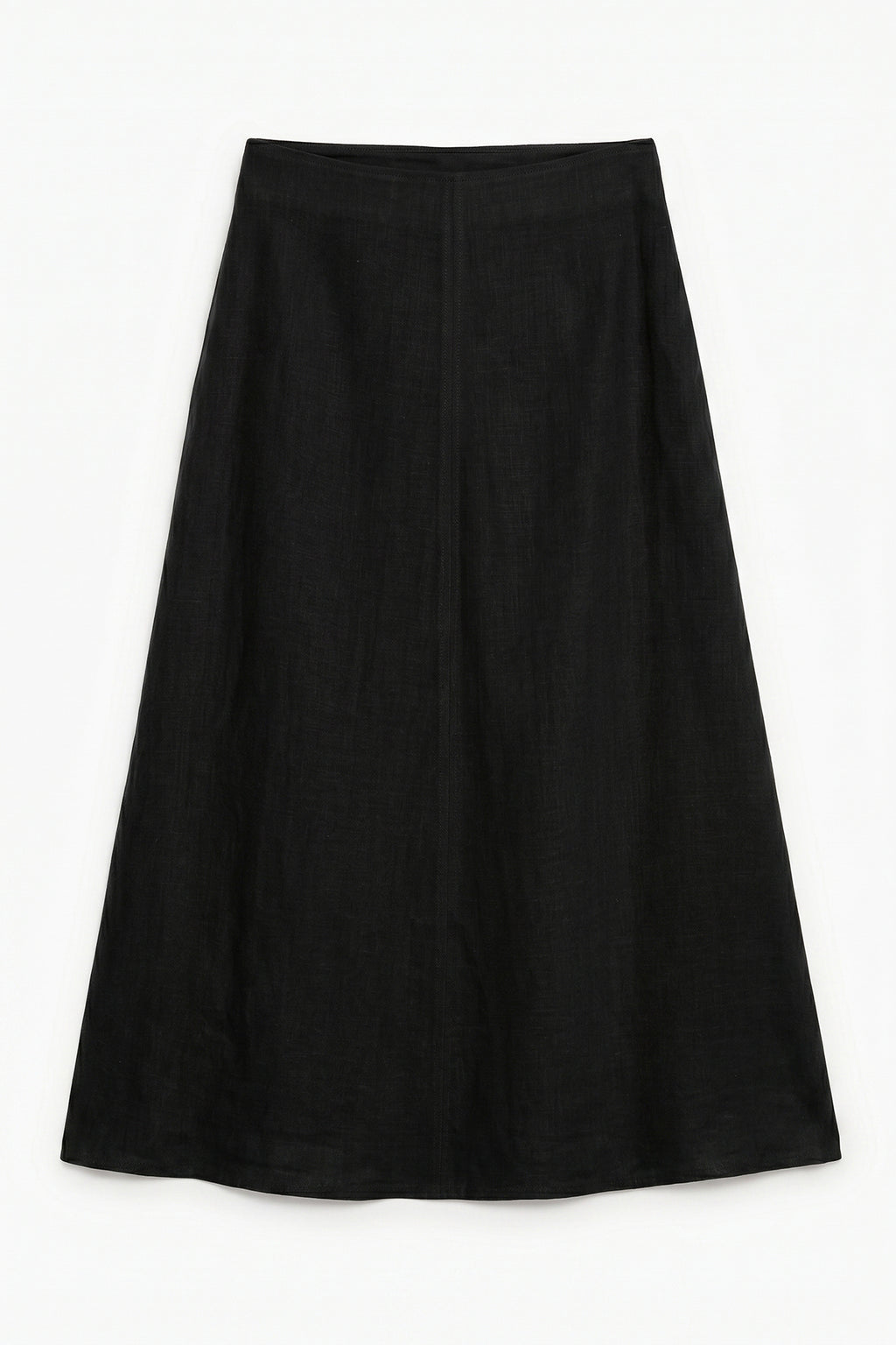 %100 Keten Volanlı Midi  Etek