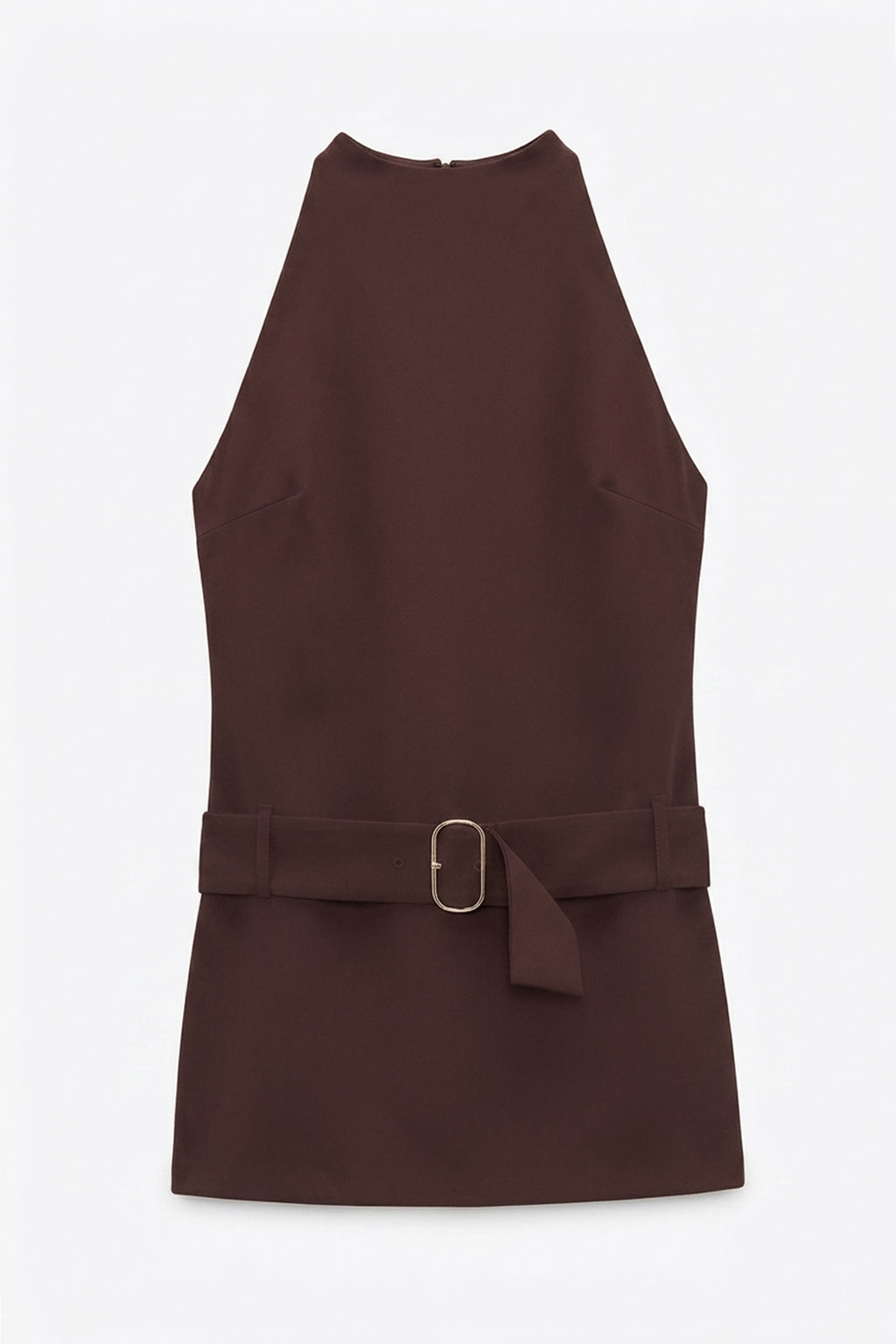 Belted V-neck Mini Dress