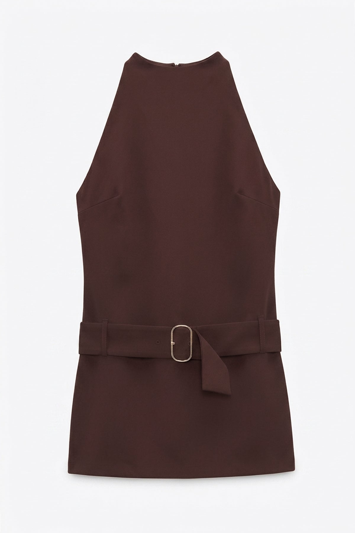 Belted V-neck Mini Dress