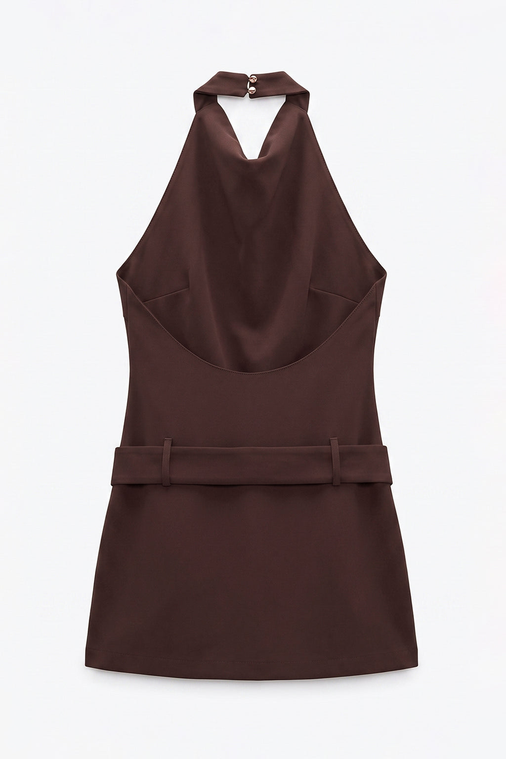 Belted V-neck Mini Dress
