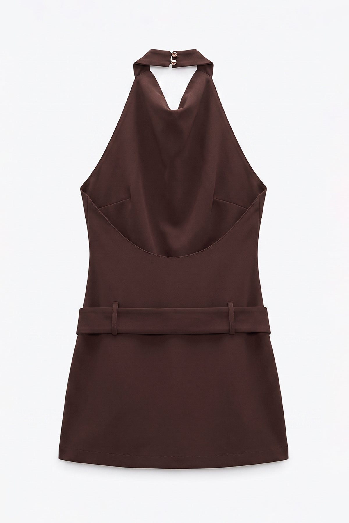 Belted V-neck Mini Dress