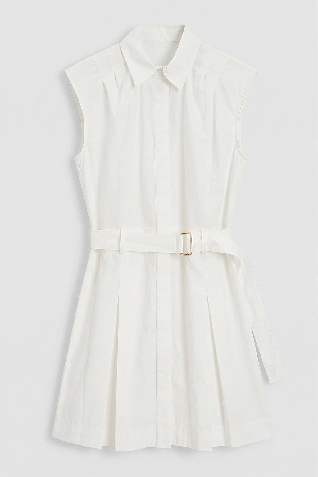 %100 Cotton Pileli Mini Gömlek Elbise