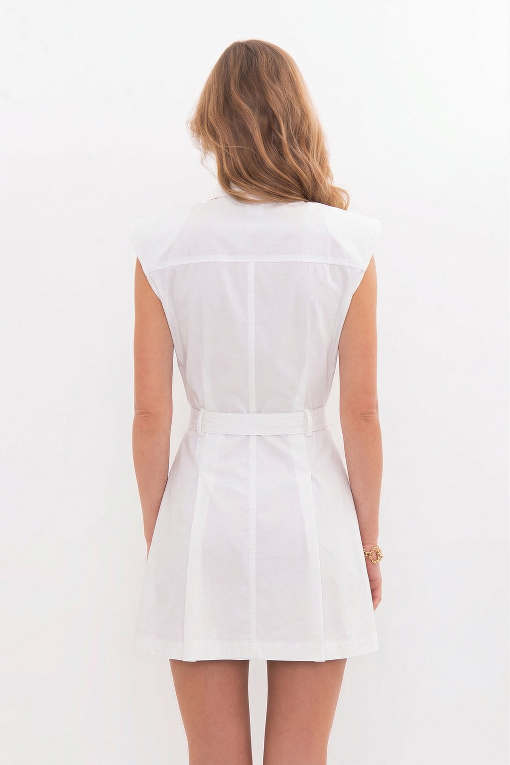 %100 Cotton Pileli Mini Gömlek Elbise
