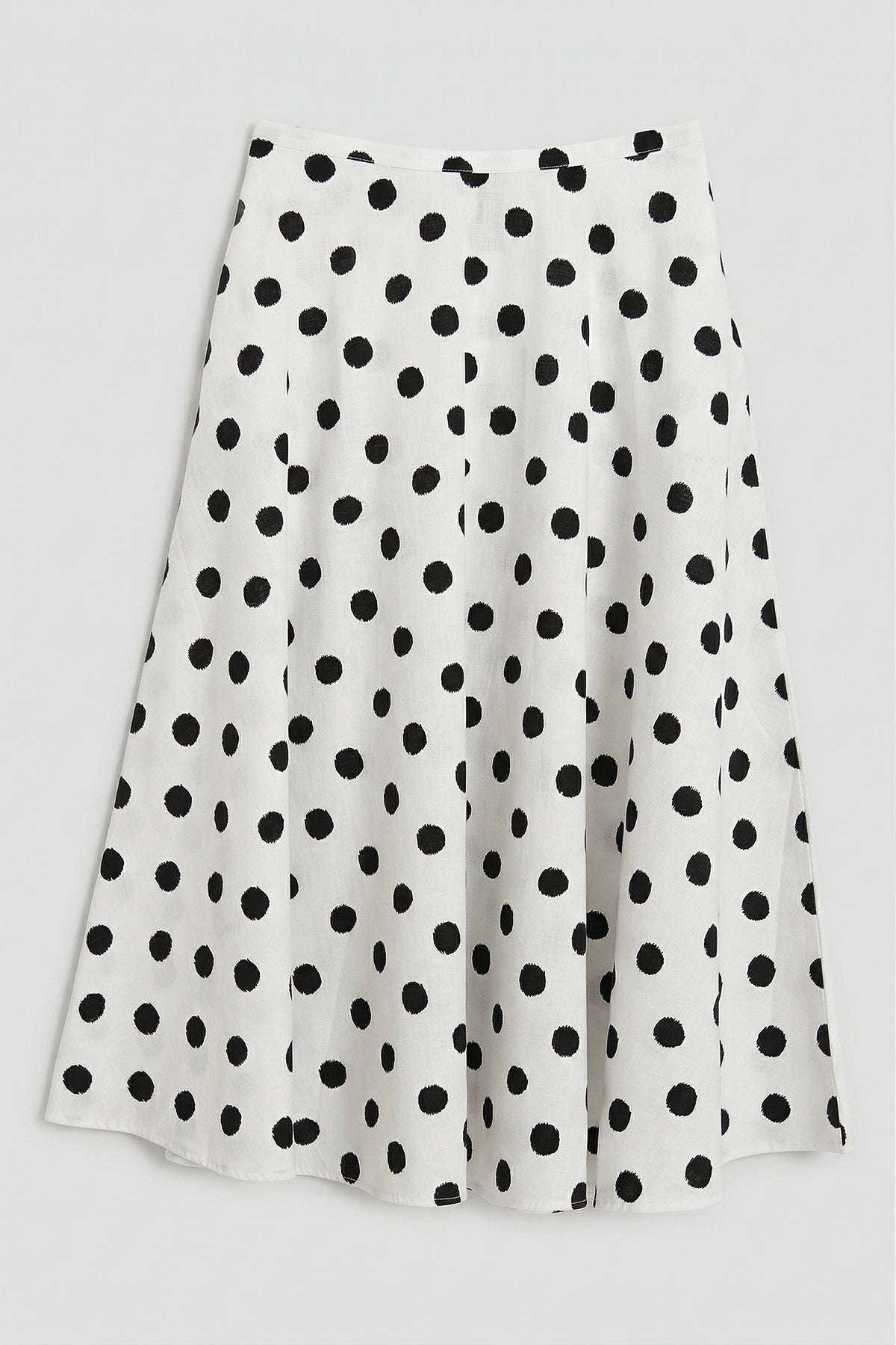 Polka Dot Midi Flared Skirt