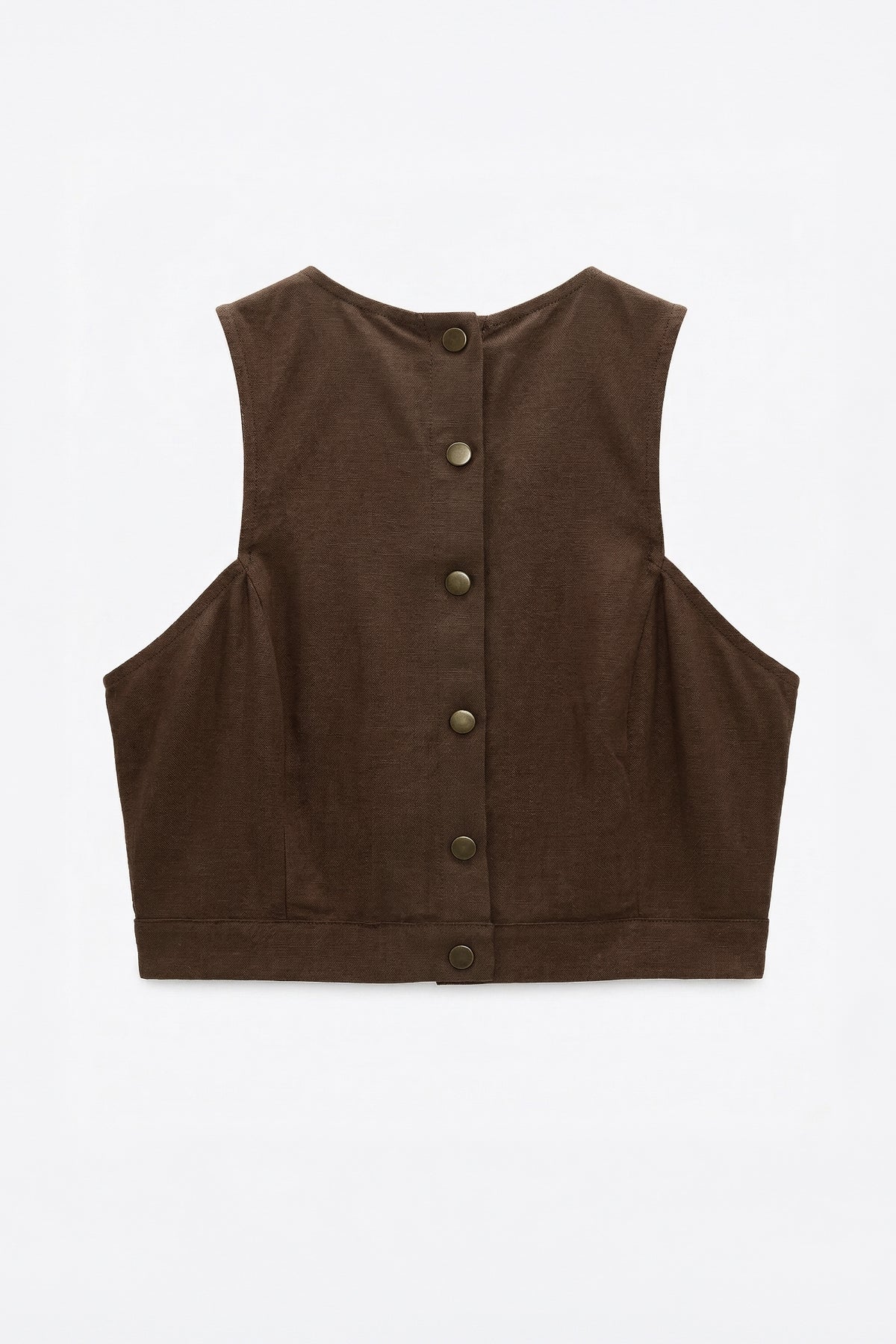 Keten Çıtçıt Kapama Crop Bluz