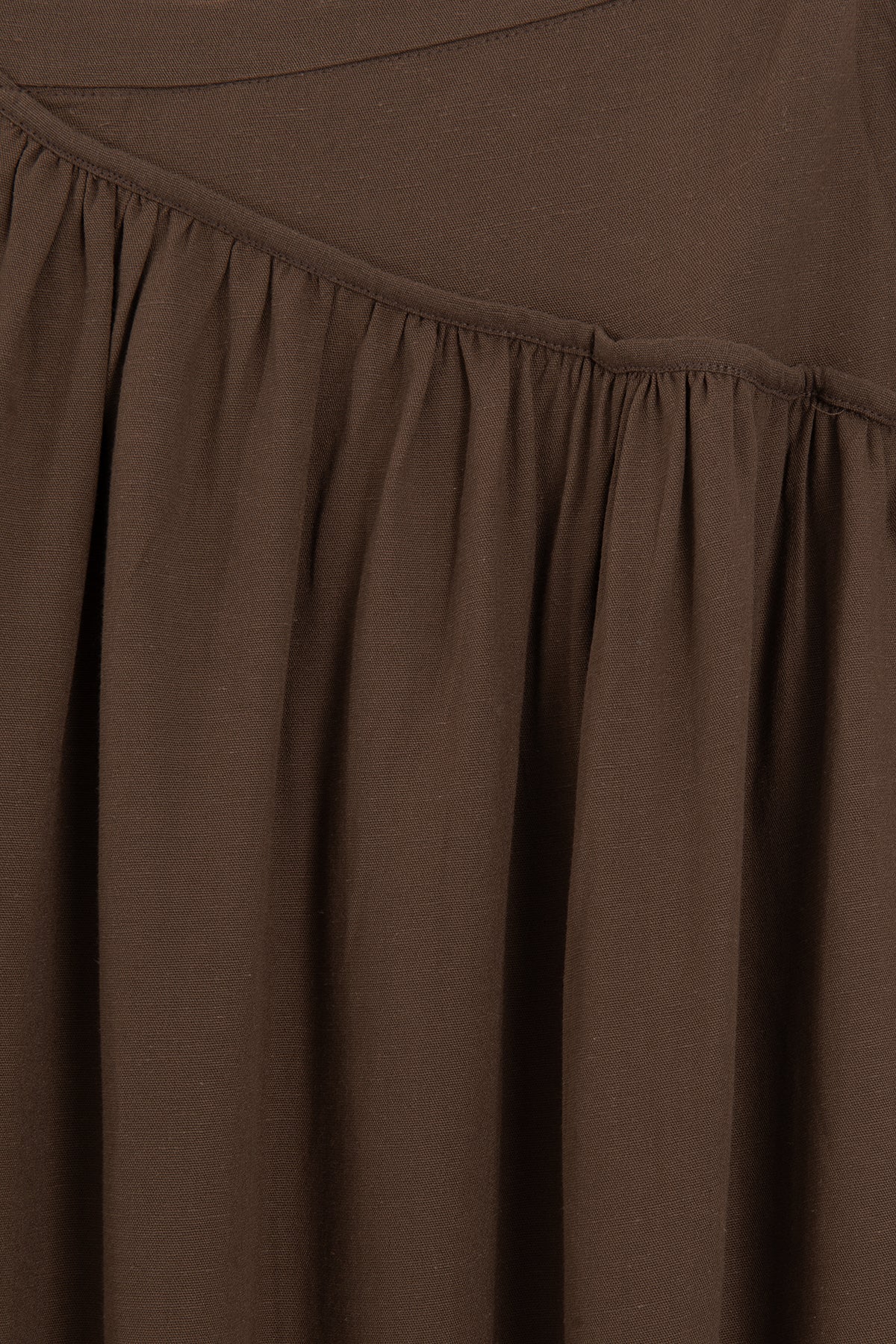 Linen Corset Ruched Midi Skirt