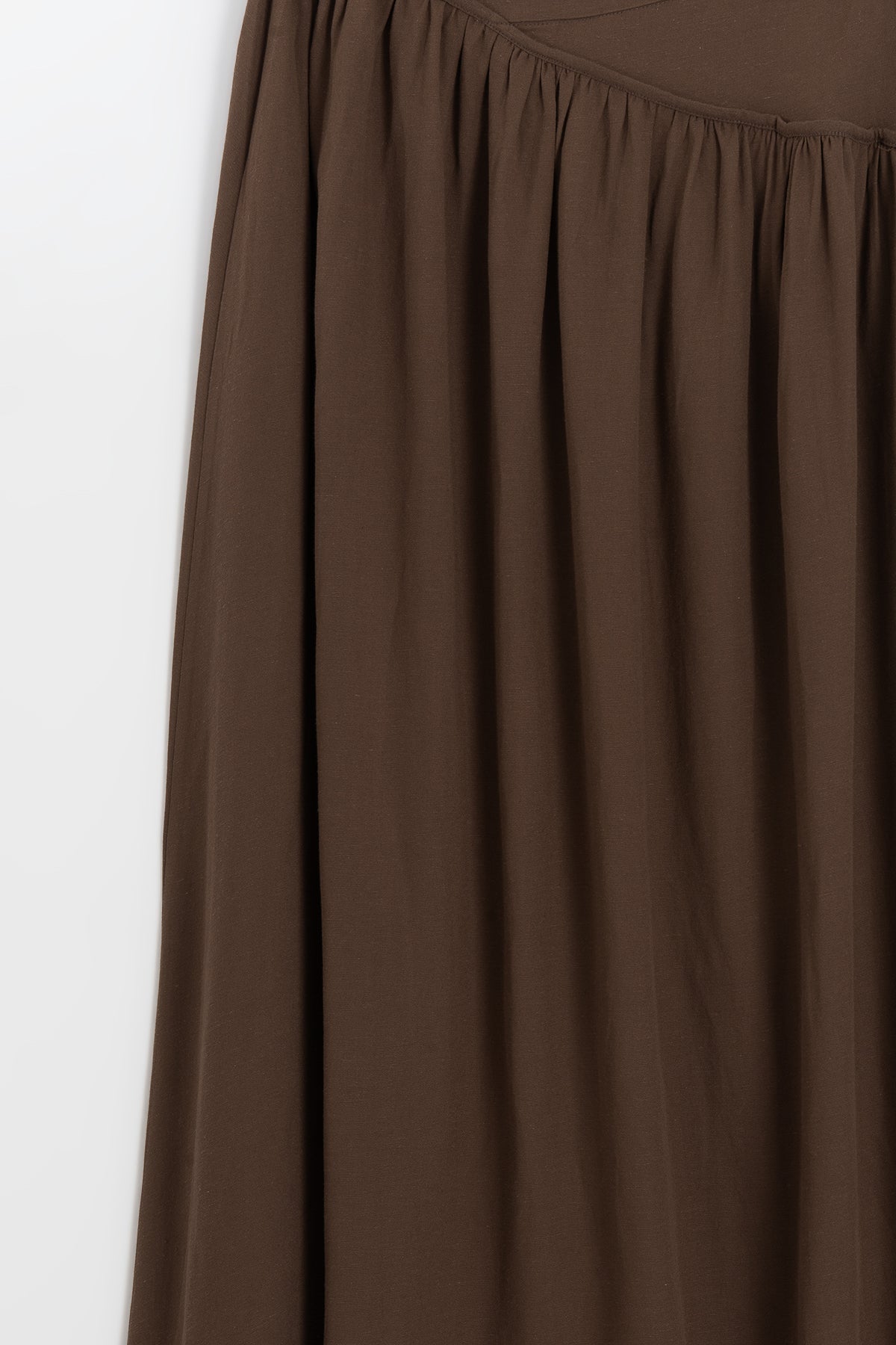 Linen Corset Ruched Midi Skirt