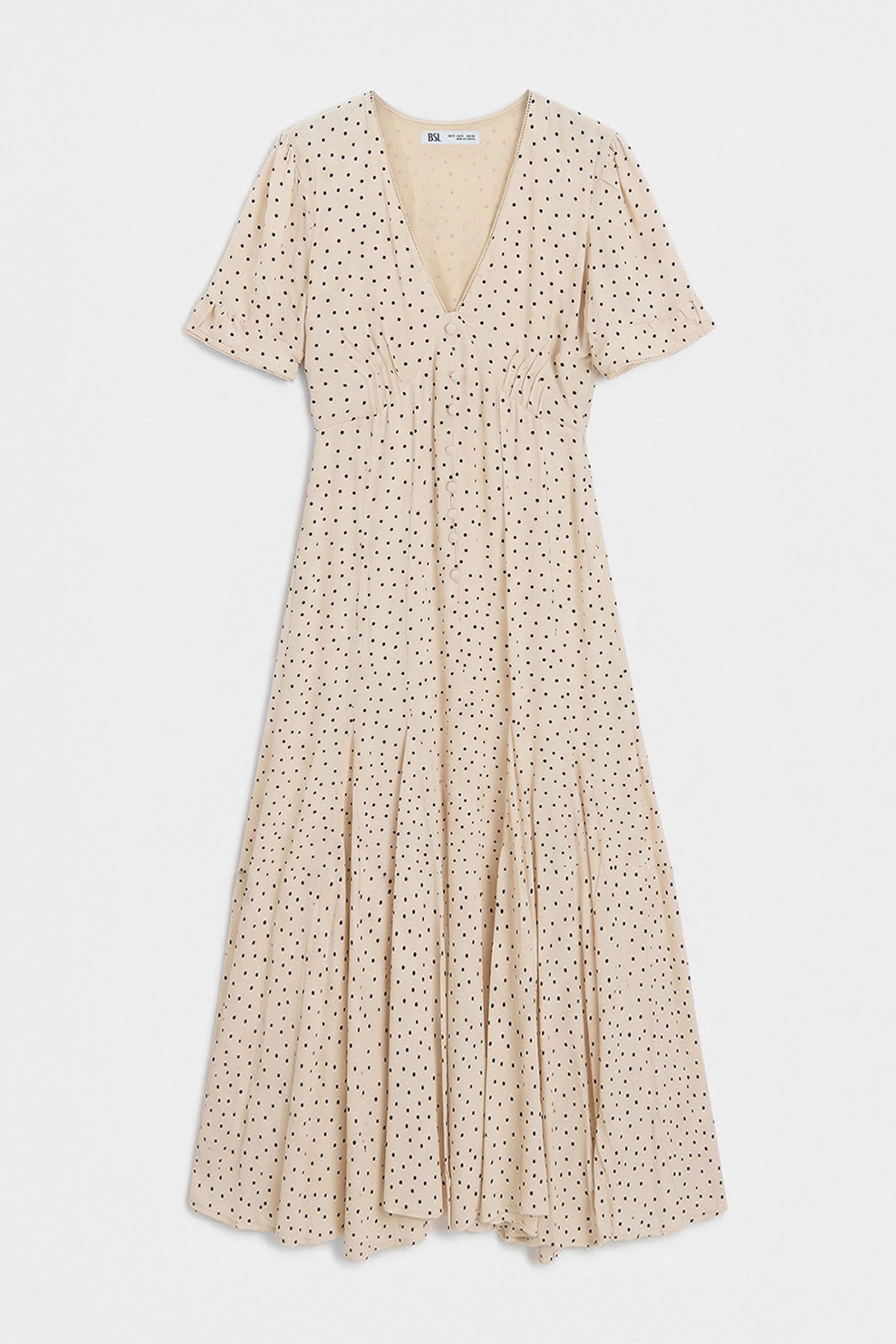 Polka Dot Ruffle Midi Dress