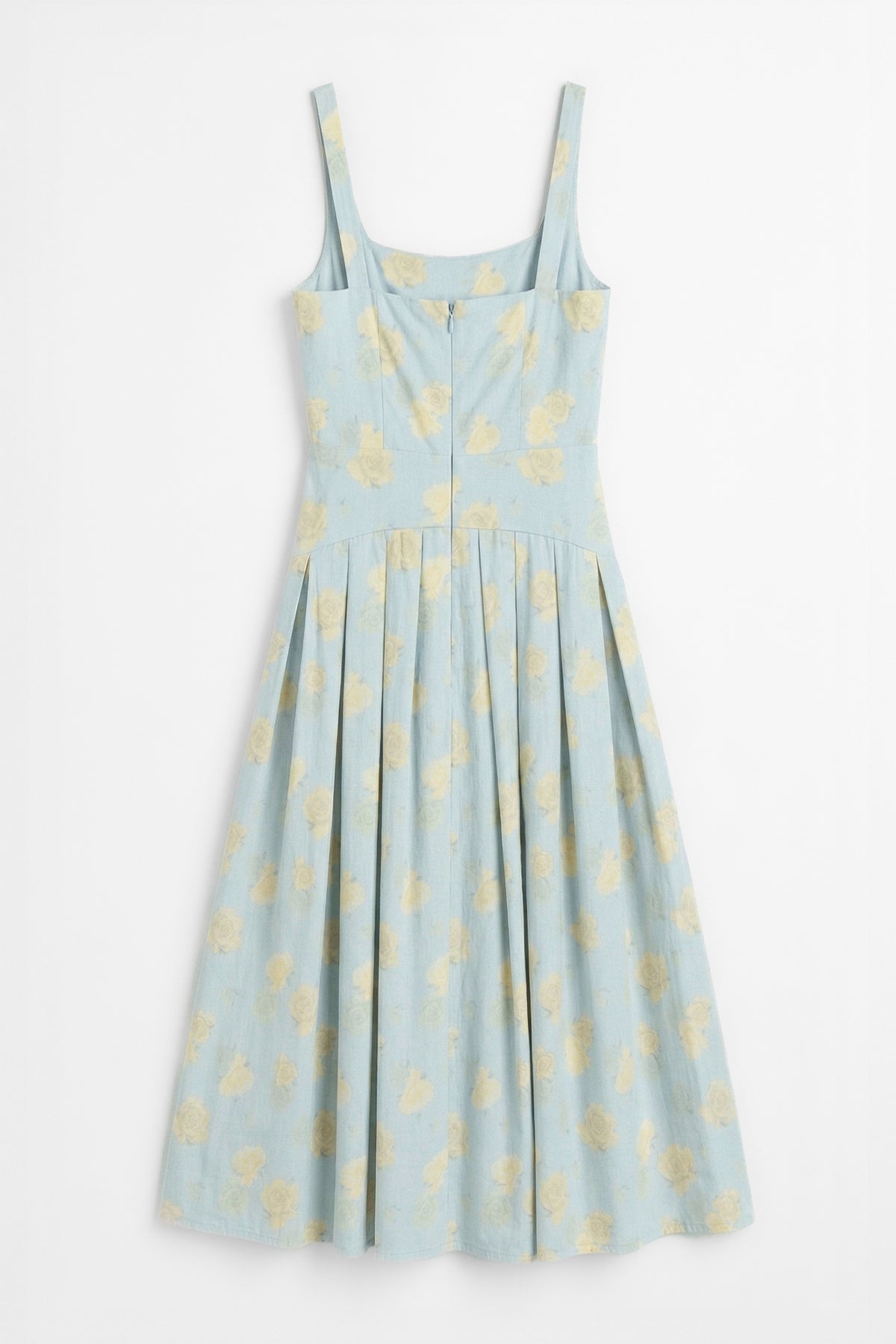 Square Neck Ruched Midi Dress