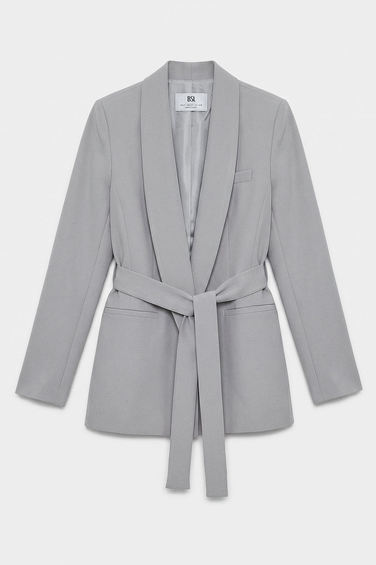 Şal Yakalı Bağlamalı Blazer Ceket